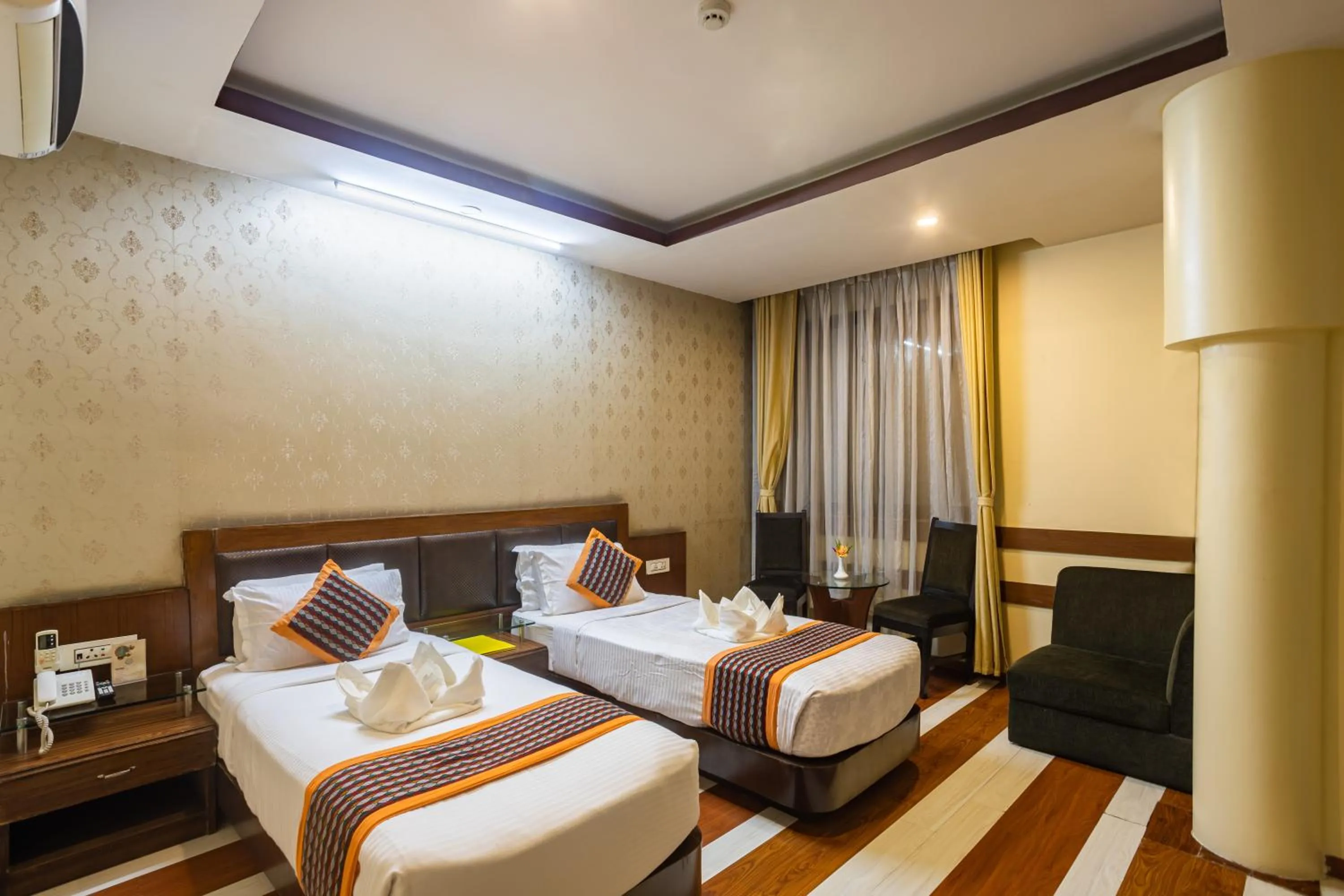 Bed in Yellow Pagoda Hotel