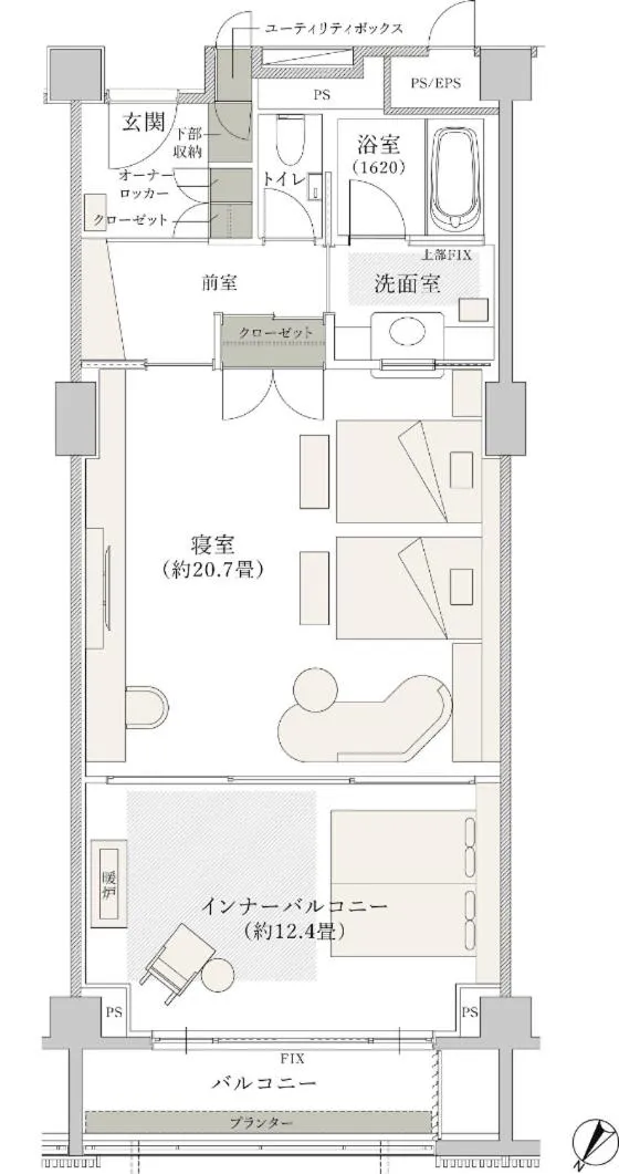 Floor plan in Glamday Style Hotel & Resort Kyu-Karuizawa