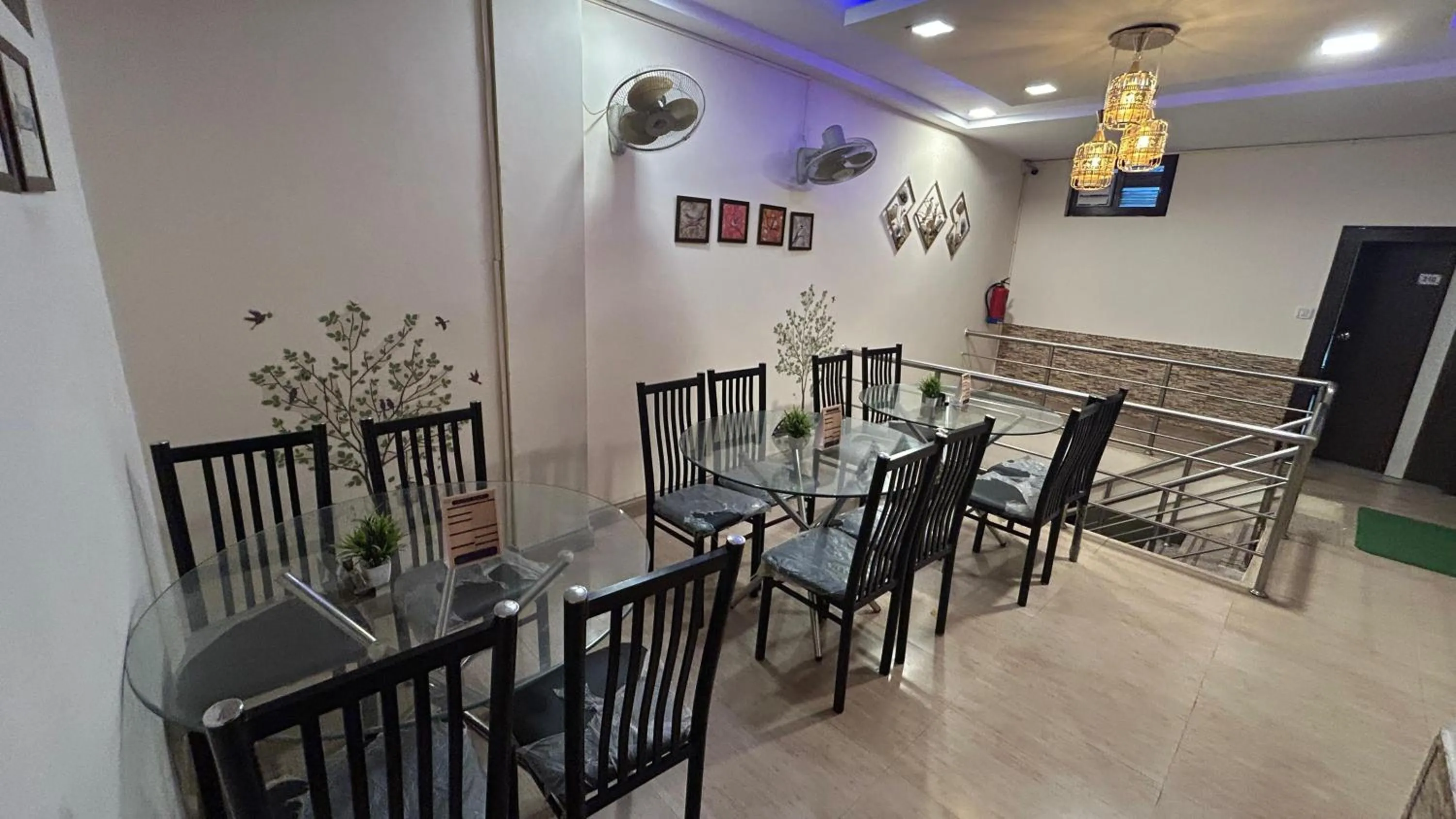 Dining area in Hotel Sahu Near Kashi Vishwanath Temple Gate
