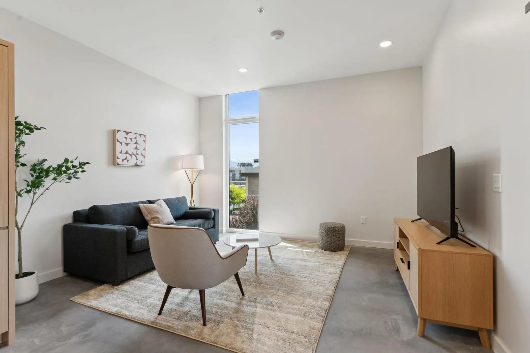 Living room in Placemakr Salt Lake City