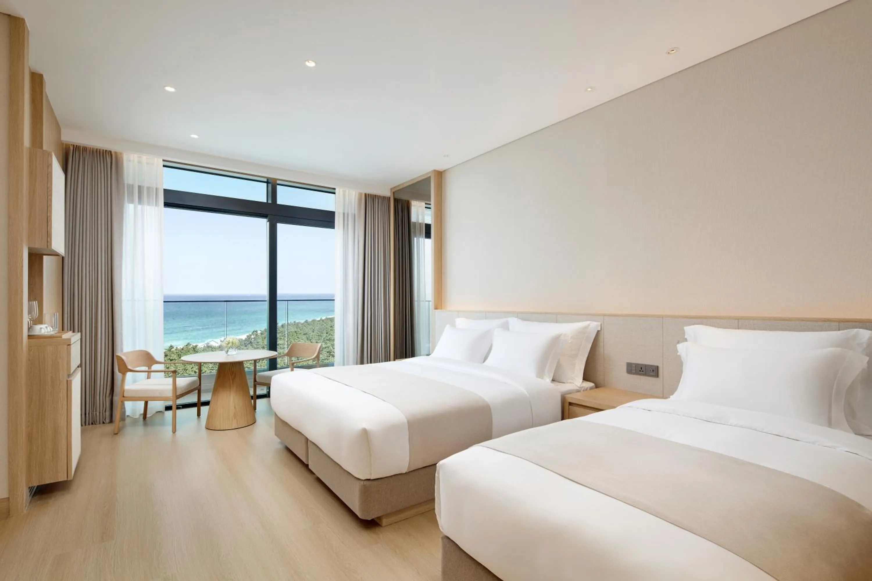 Bed in Shillamonogram Gangneung Hotel