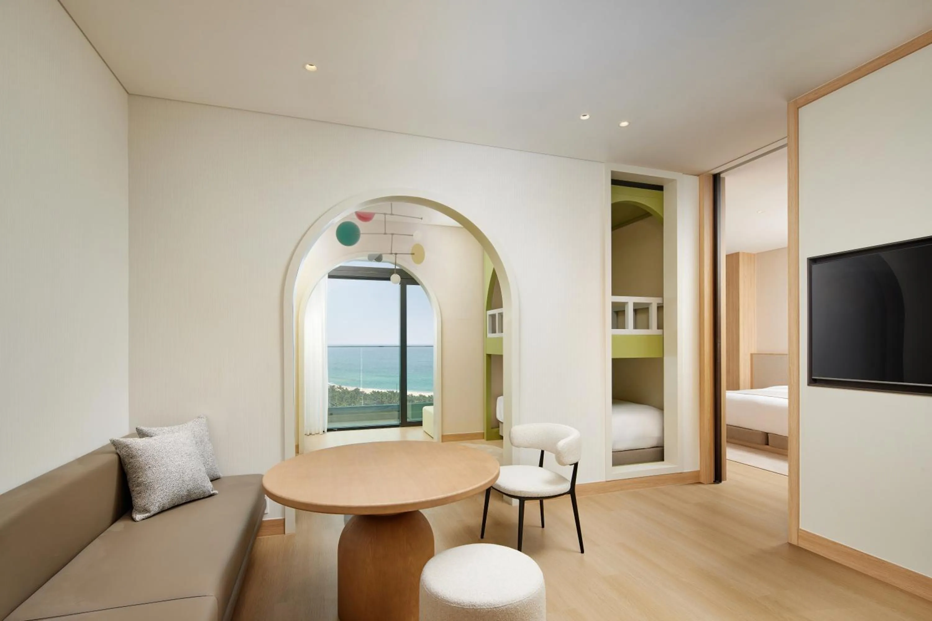 Bed in Shillamonogram Gangneung Hotel