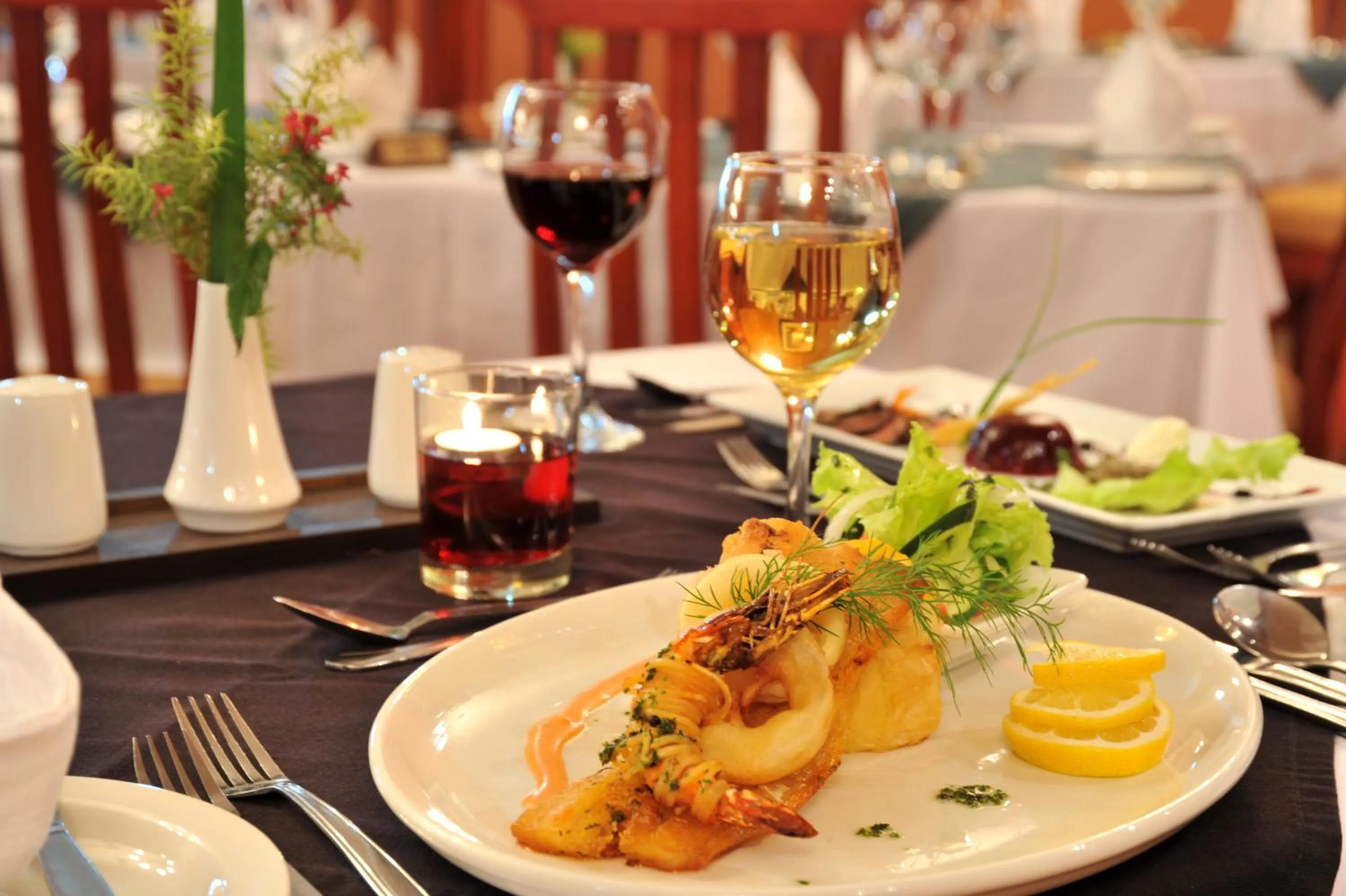 Food close-up in M'kango Golfview Hotel