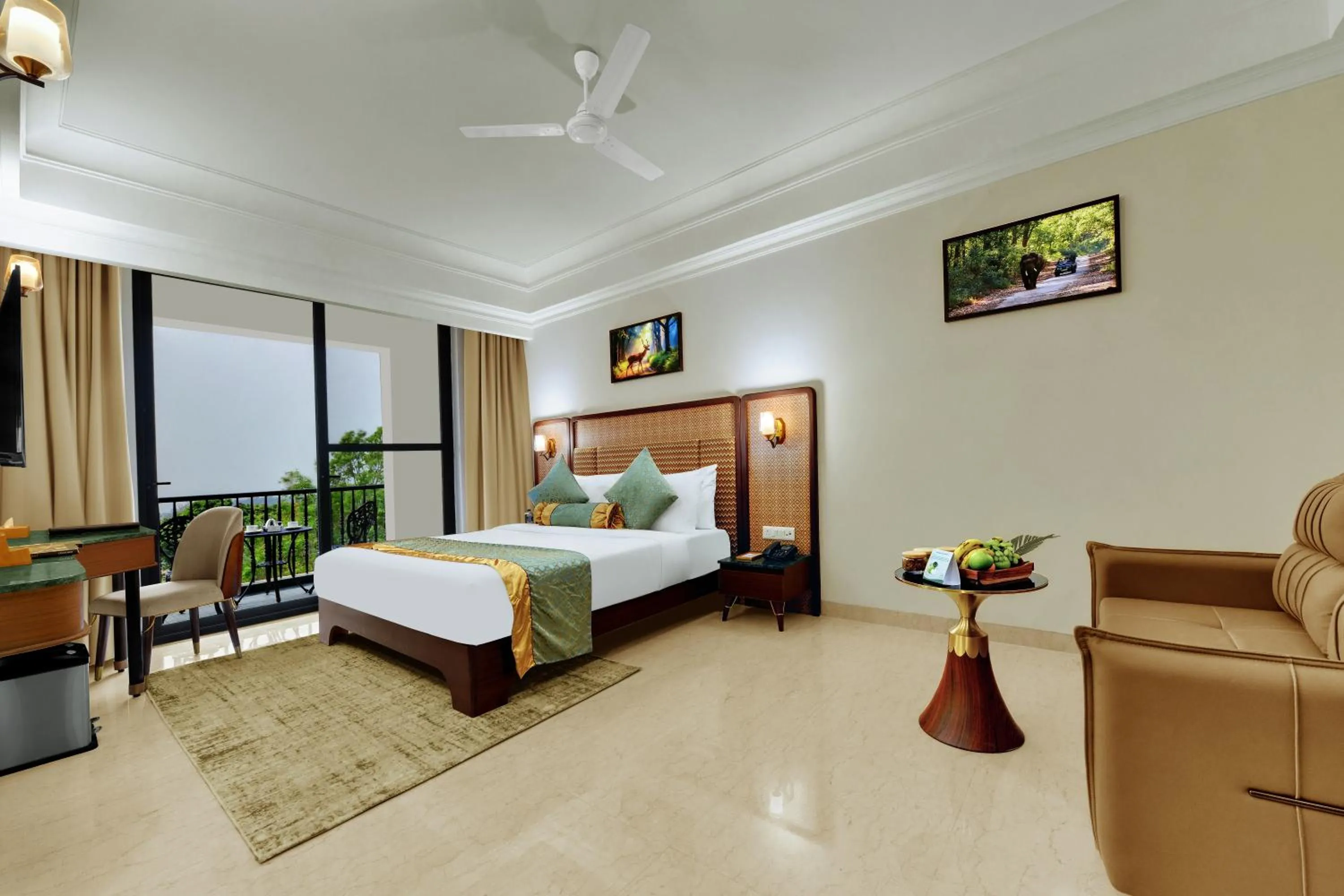 Bed in Debu's The Fern Resort & Spa, Jim Corbett, Series by Marriott