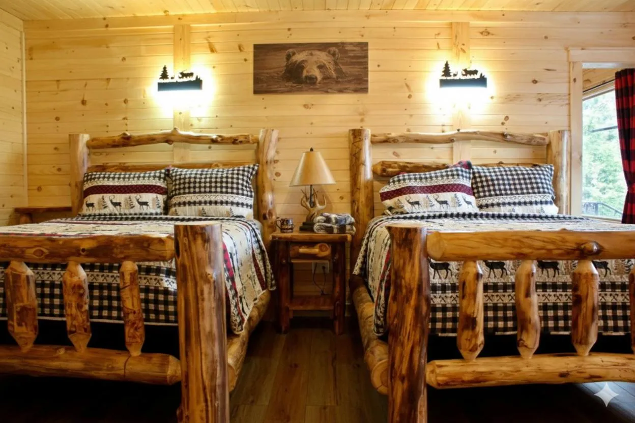 Bed in The Sundowner on Lake George