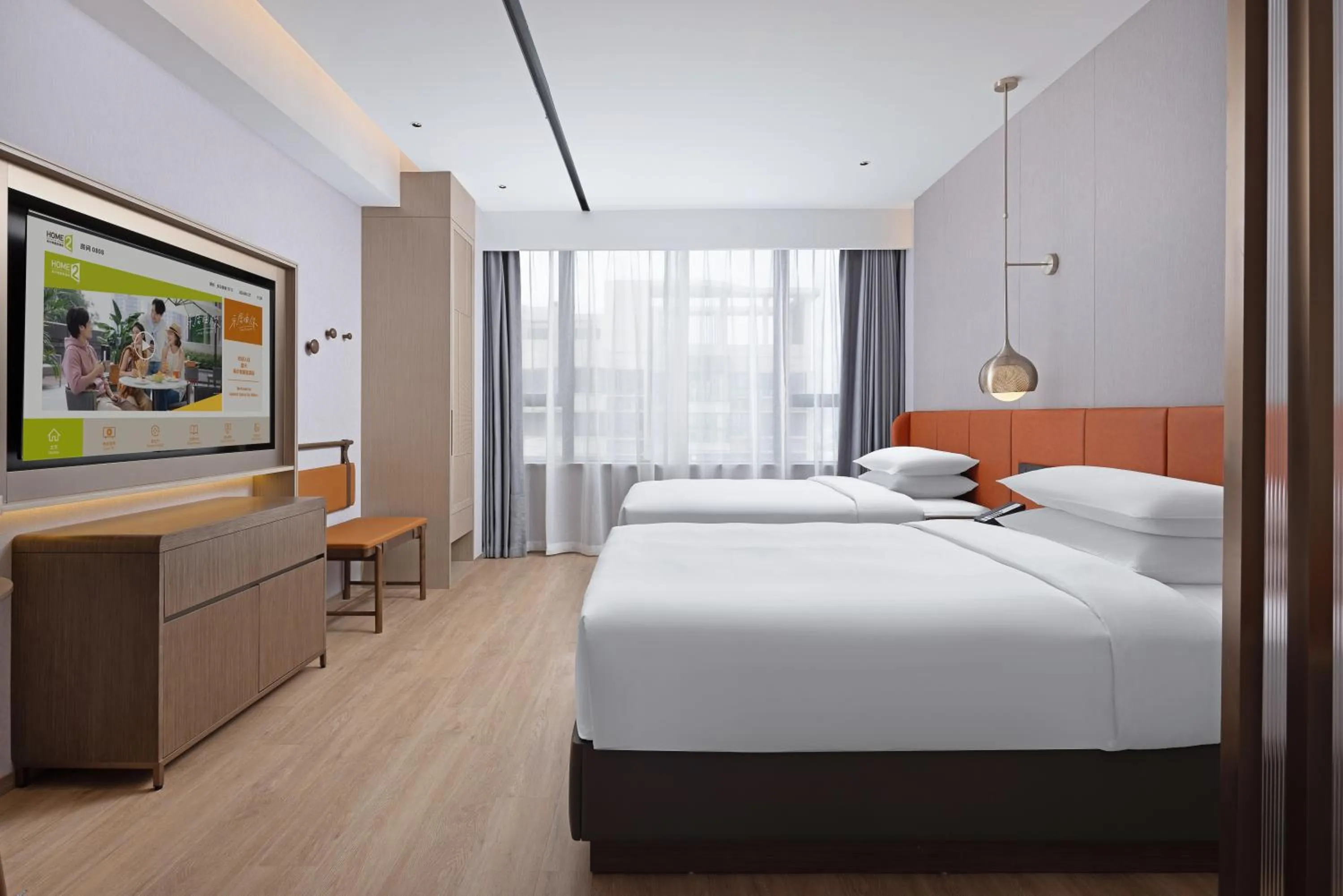 TV and multimedia, Bed in Home2 Suite by Hilton Chaozhou