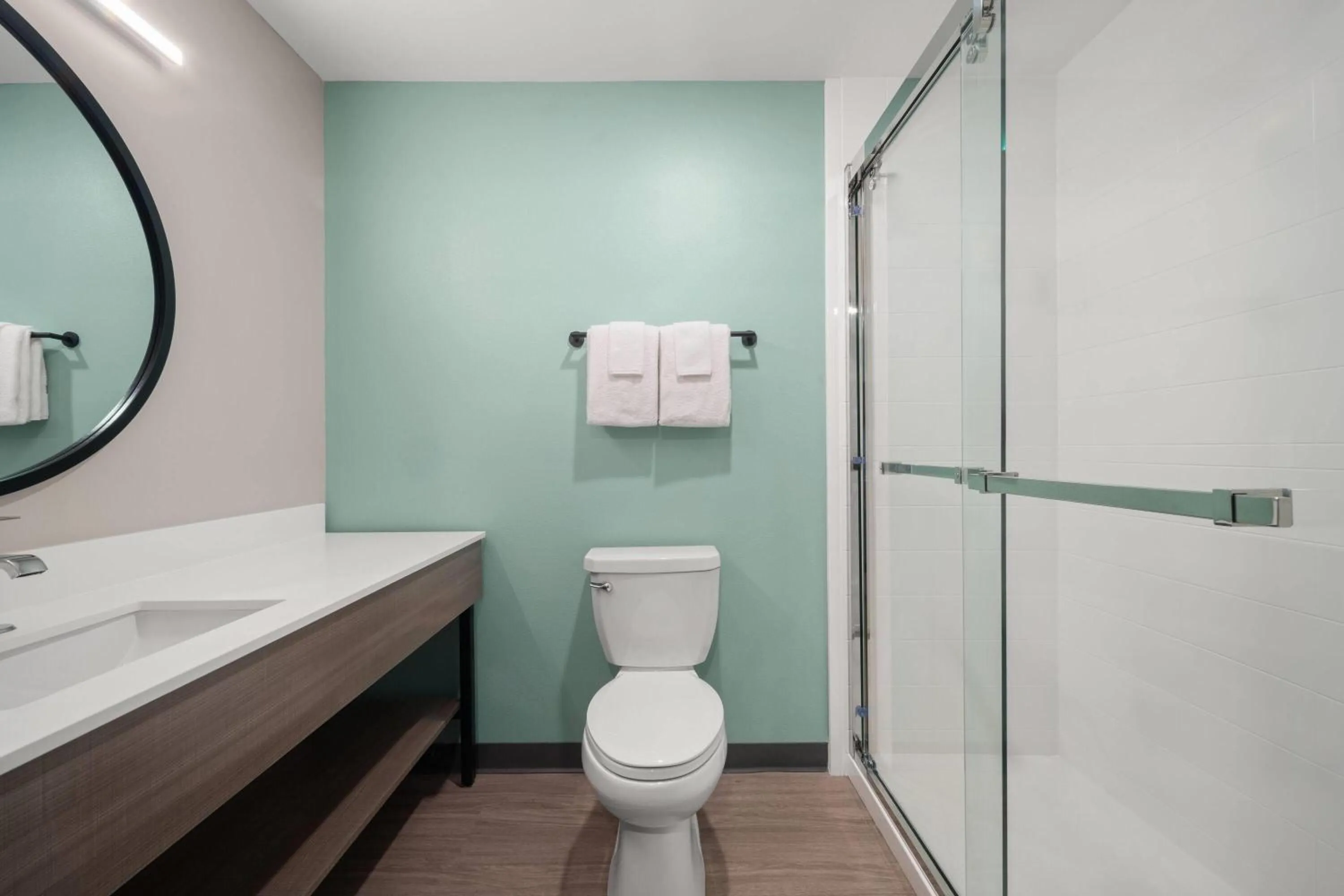 Shower in ECHO Suites Extended Stay by Wyndham Johnson City Medical CR