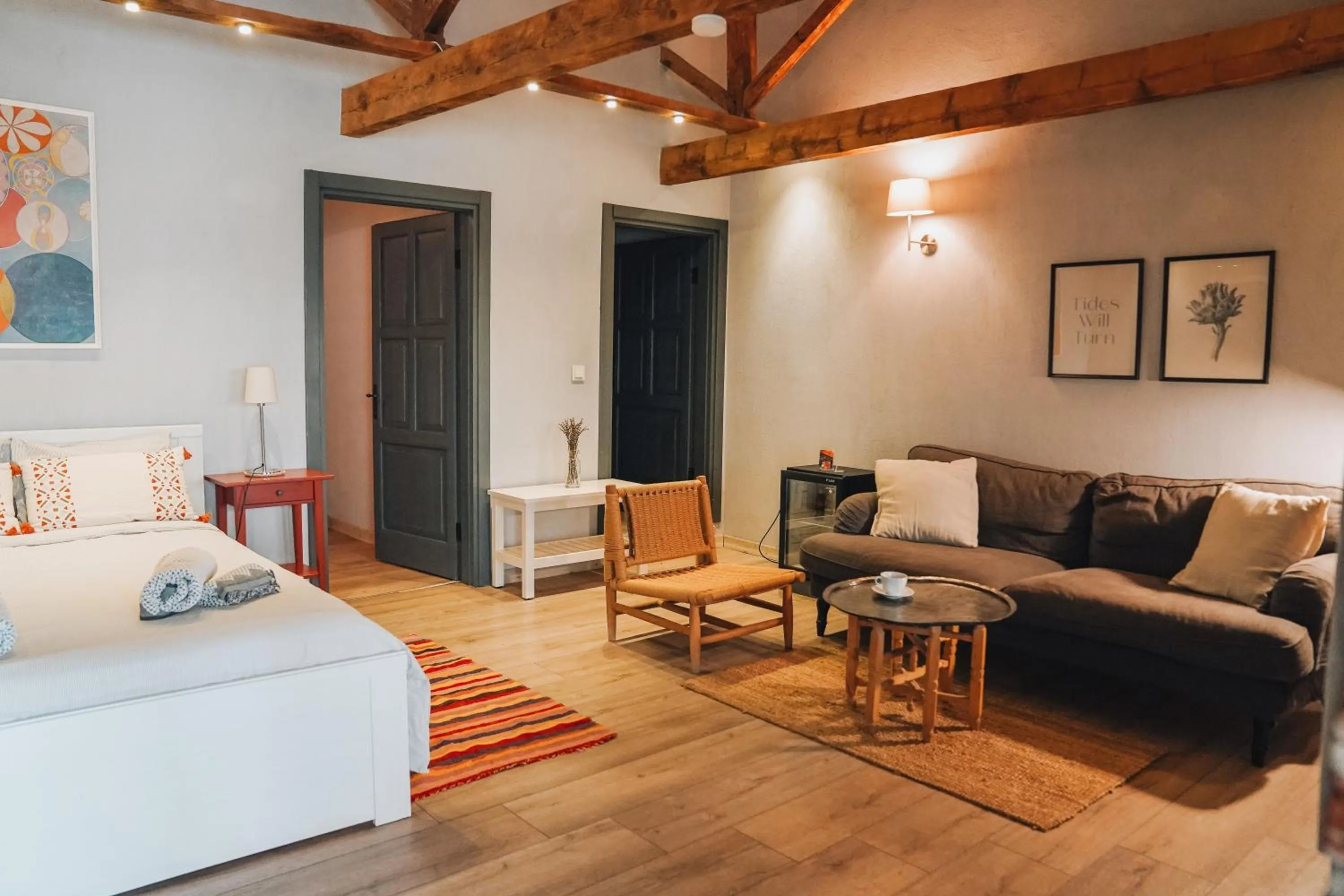 Bed in Attalos Suites Hotel