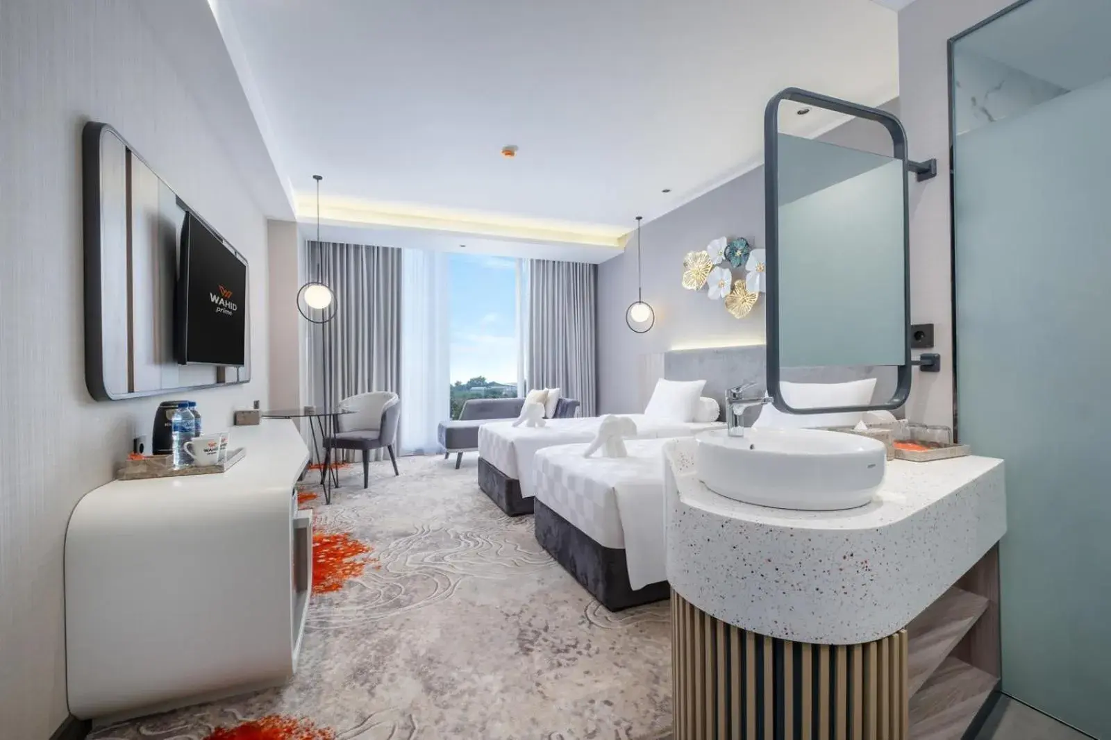 Twin Room in Wahid Prime Hotel Salatiga Twin Room in Wahid Prime Hotel Salatiga