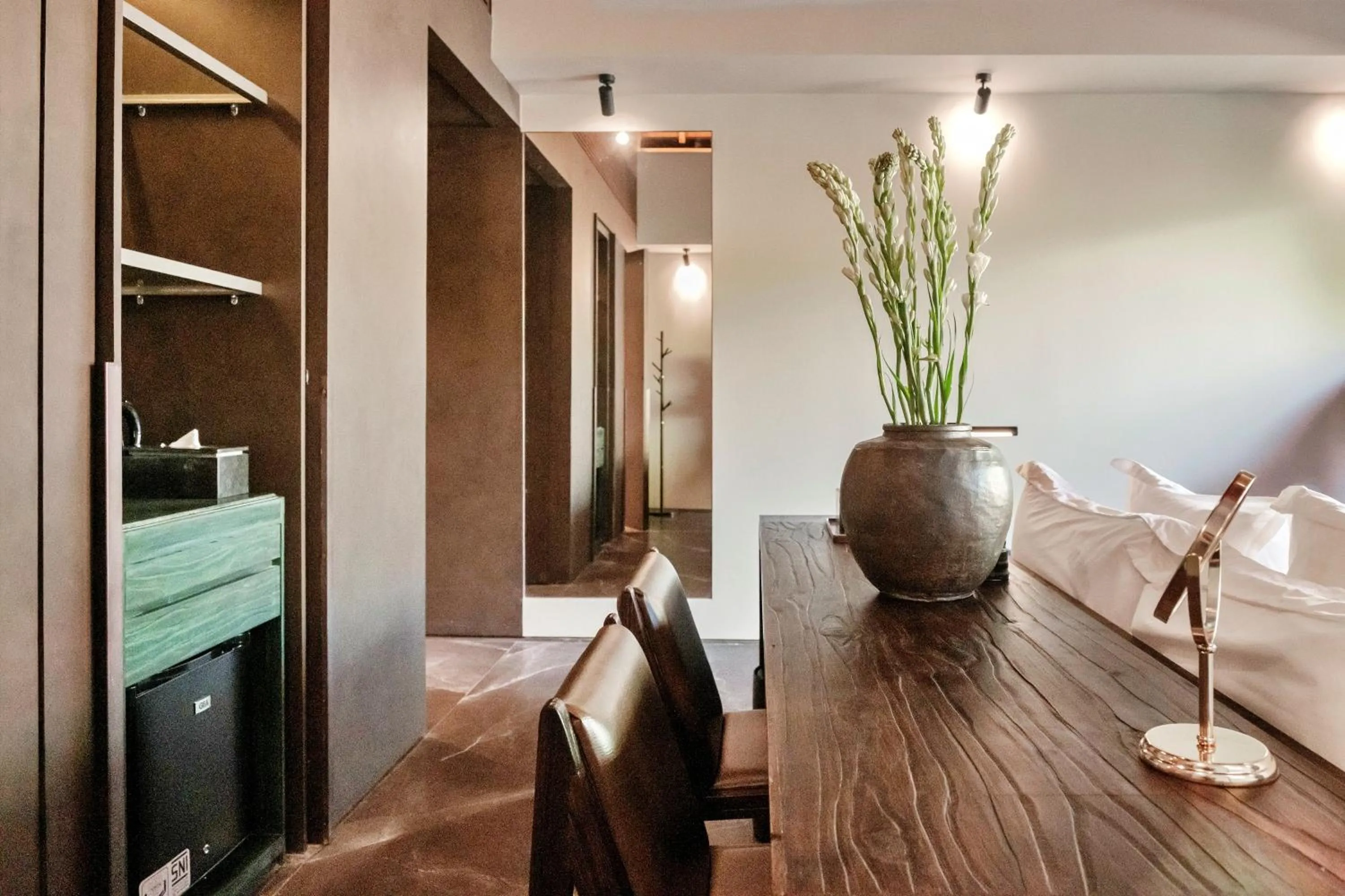 Seating area, Bed in Mayaloka Villas Ubud