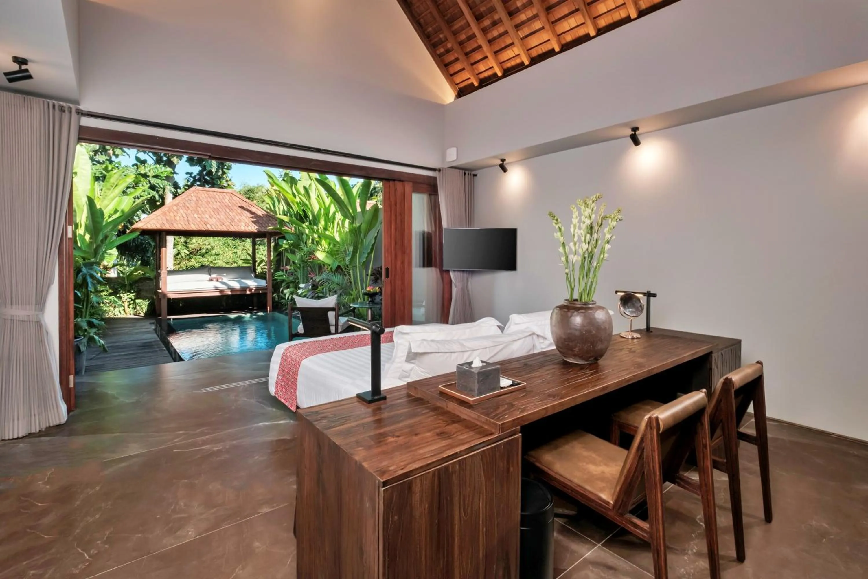 Seating area in Mayaloka Villas Ubud