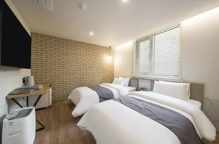 Bed in Hotel 7 Bricks Gwangju Sangmu