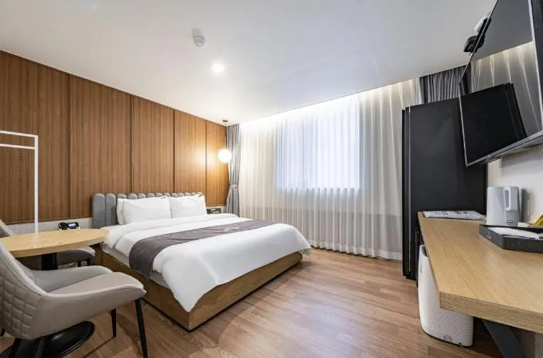 Bed in Hotel 7 Bricks Gwangju Sangmu