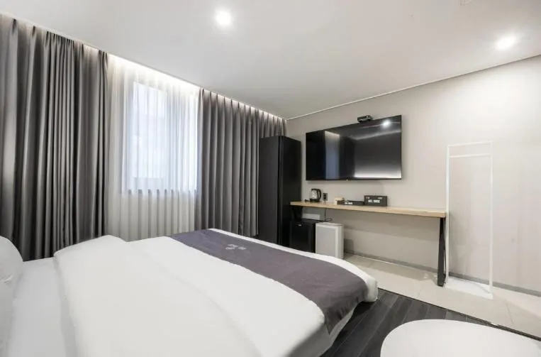 Bed in Hotel 7 Bricks Gwangju Sangmu