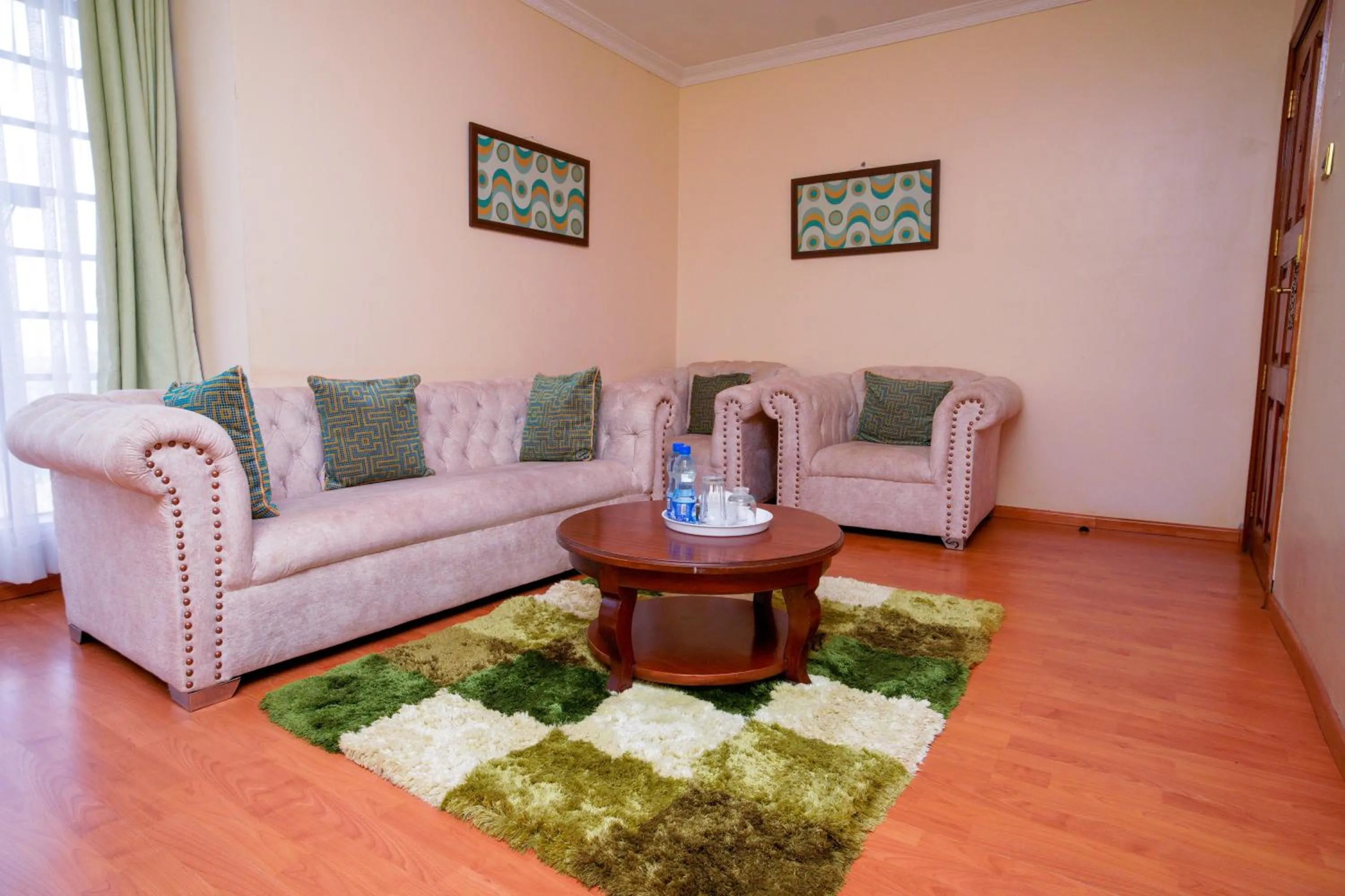 Seating area in Davis Court