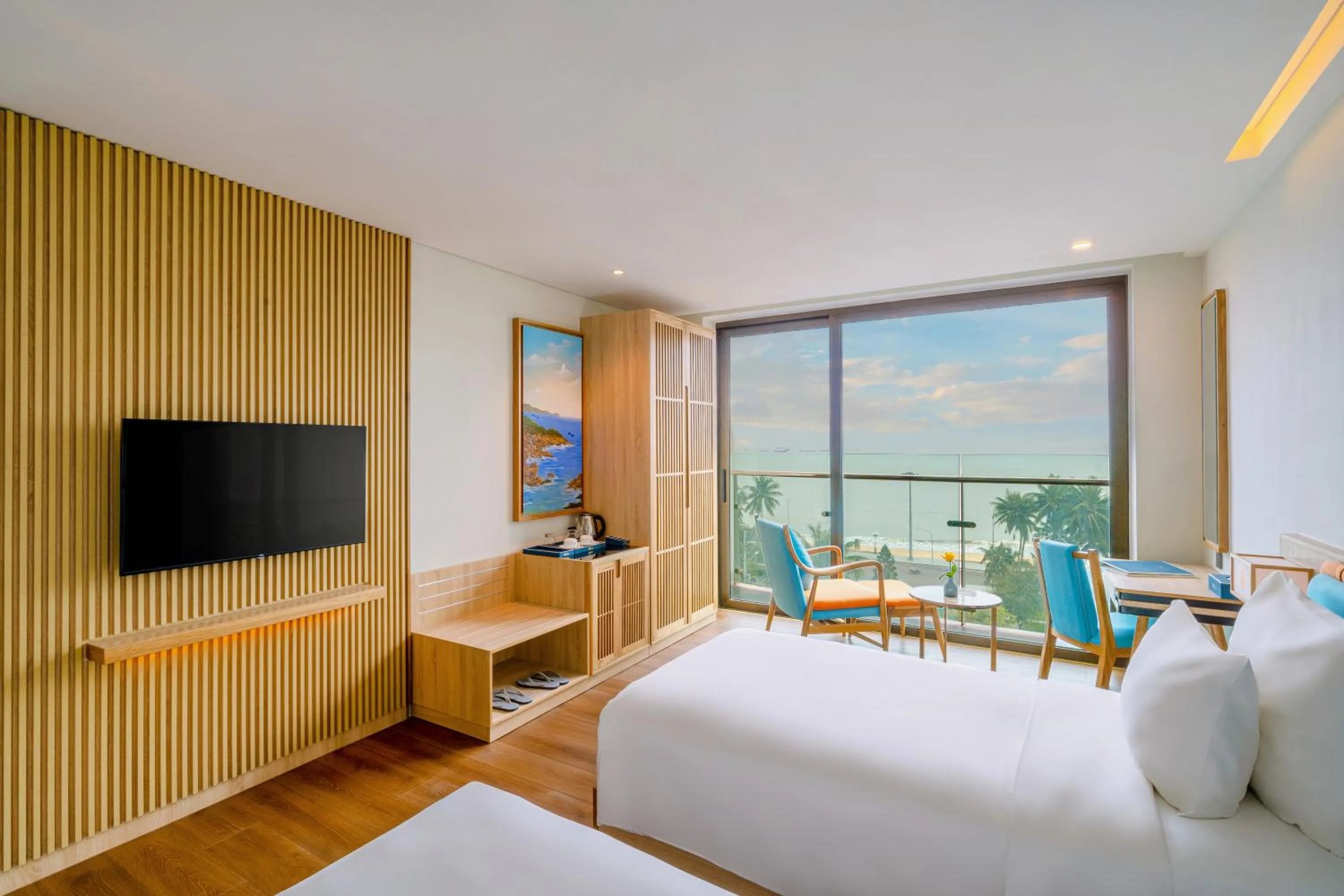 View (from property/room), Bed in Sala Quy Nhon Beach Hotel