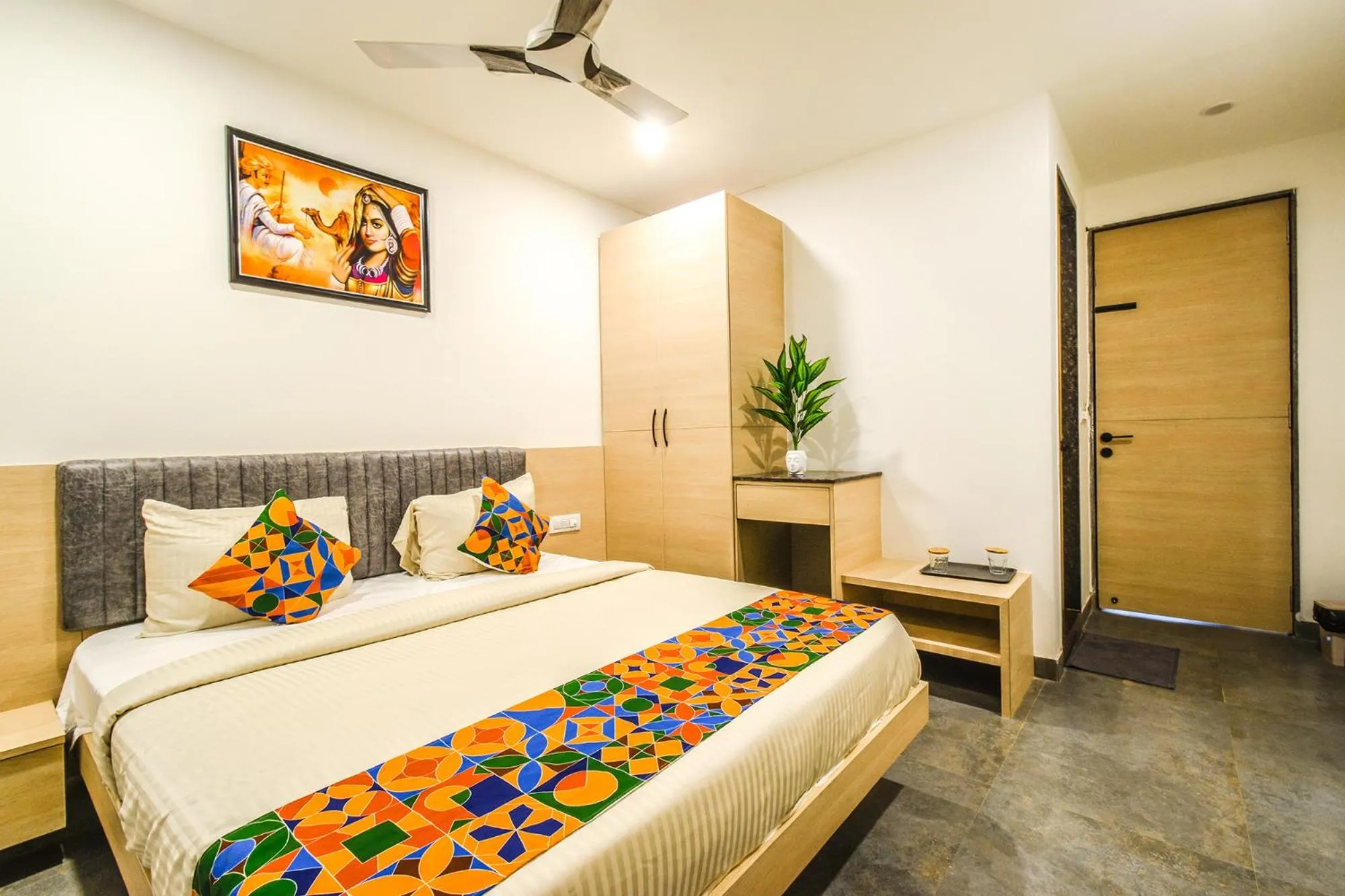 Bed in FabHotel Prime Adhirath Grand-Nr Madhapur-Hitech CIty