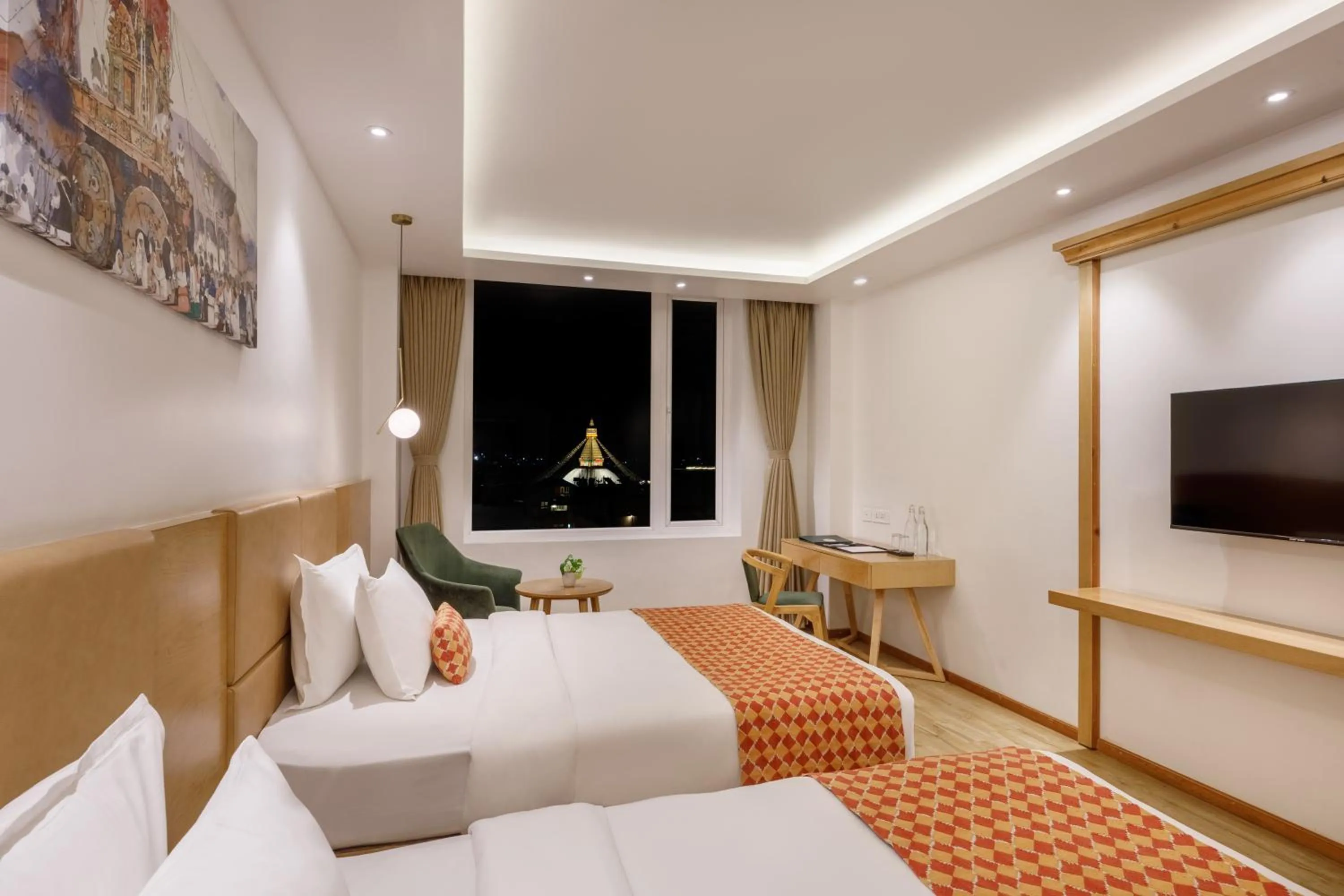 View (from property/room), Bed in Hotel Anuttara