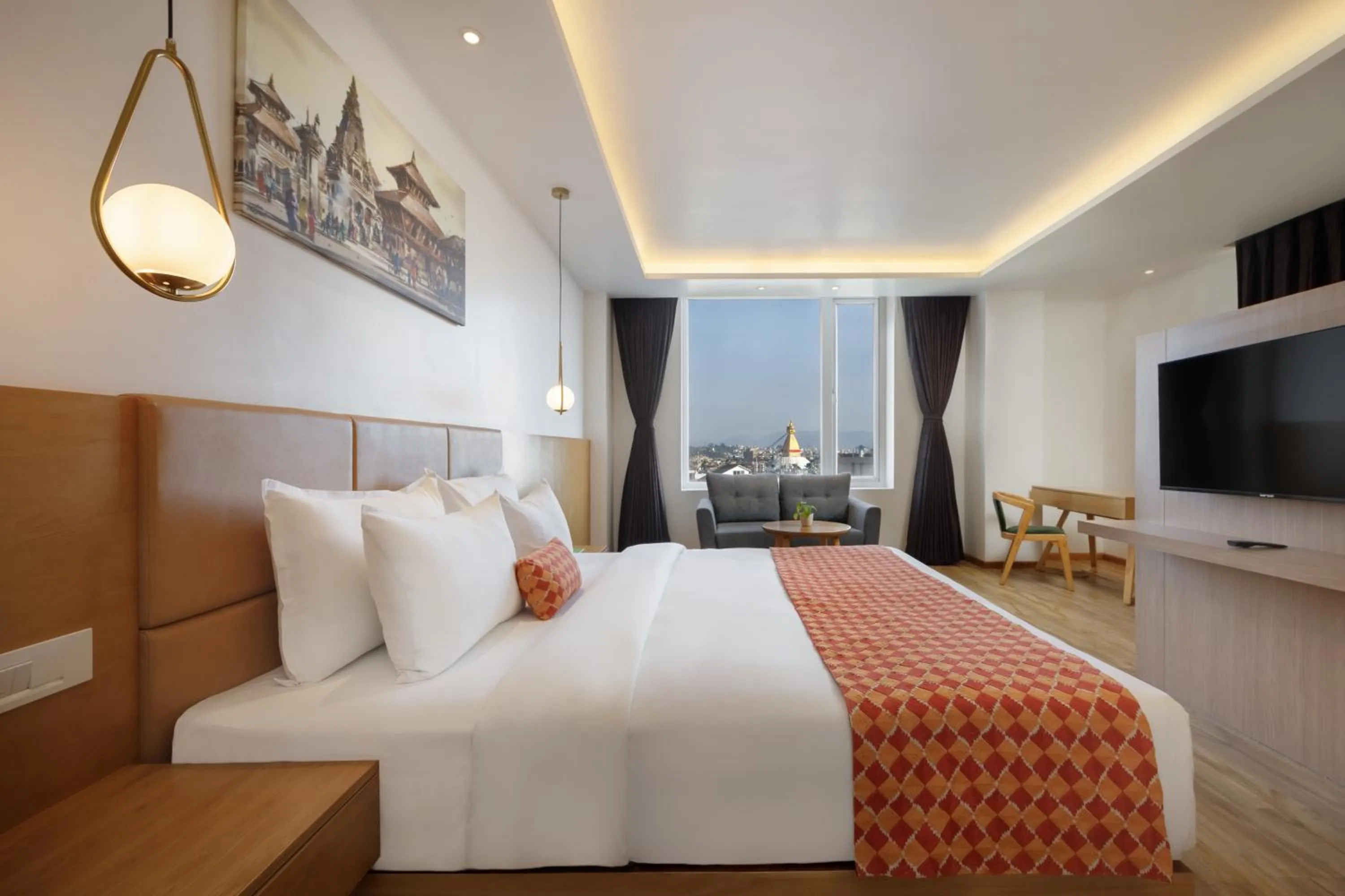 Landmark view, Bed in Hotel Anuttara