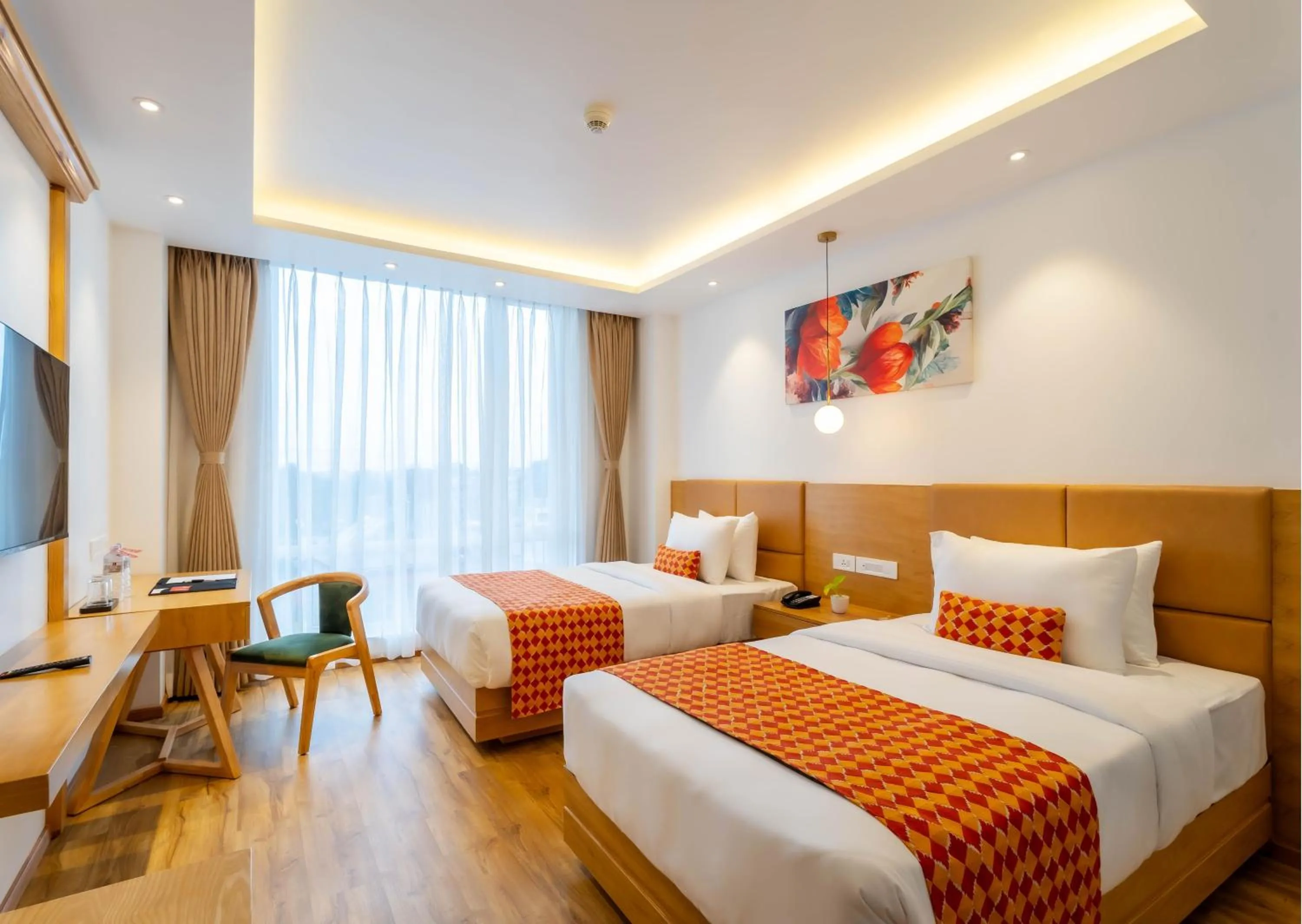 Bed in Hotel Anuttara