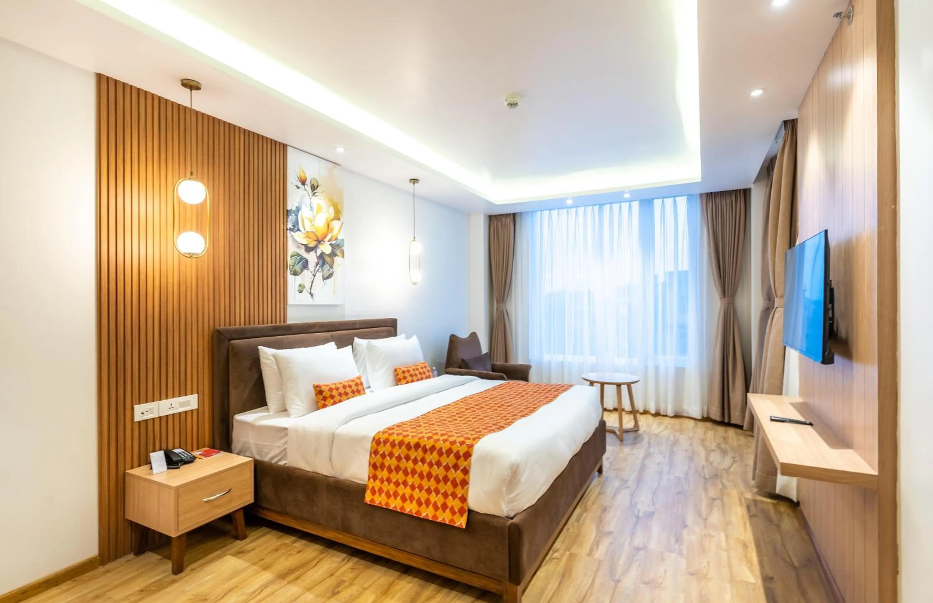 Bed in Hotel Anuttara