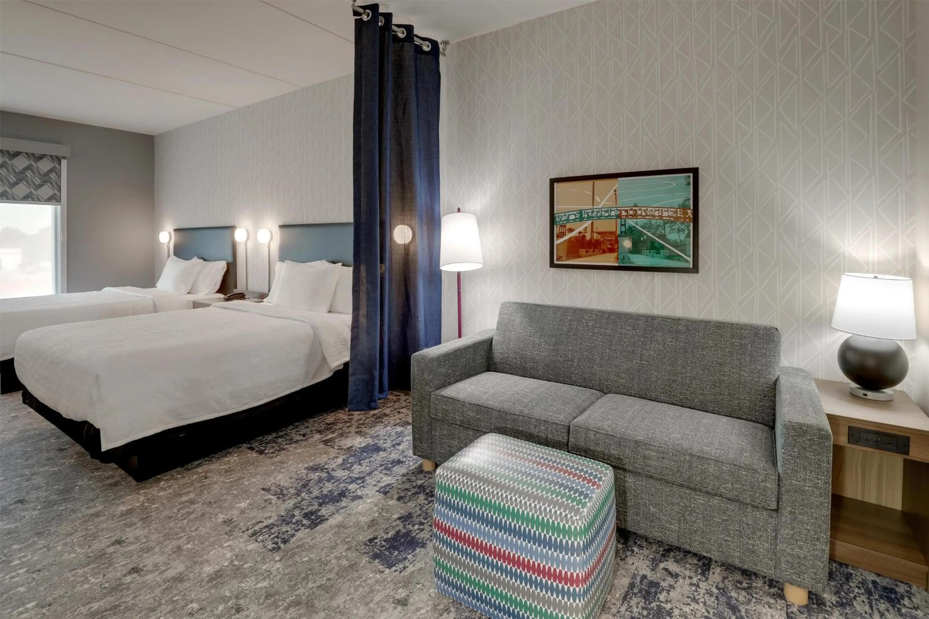 Living room, Bed in Home2 Suites By Hilton Conway, Sc