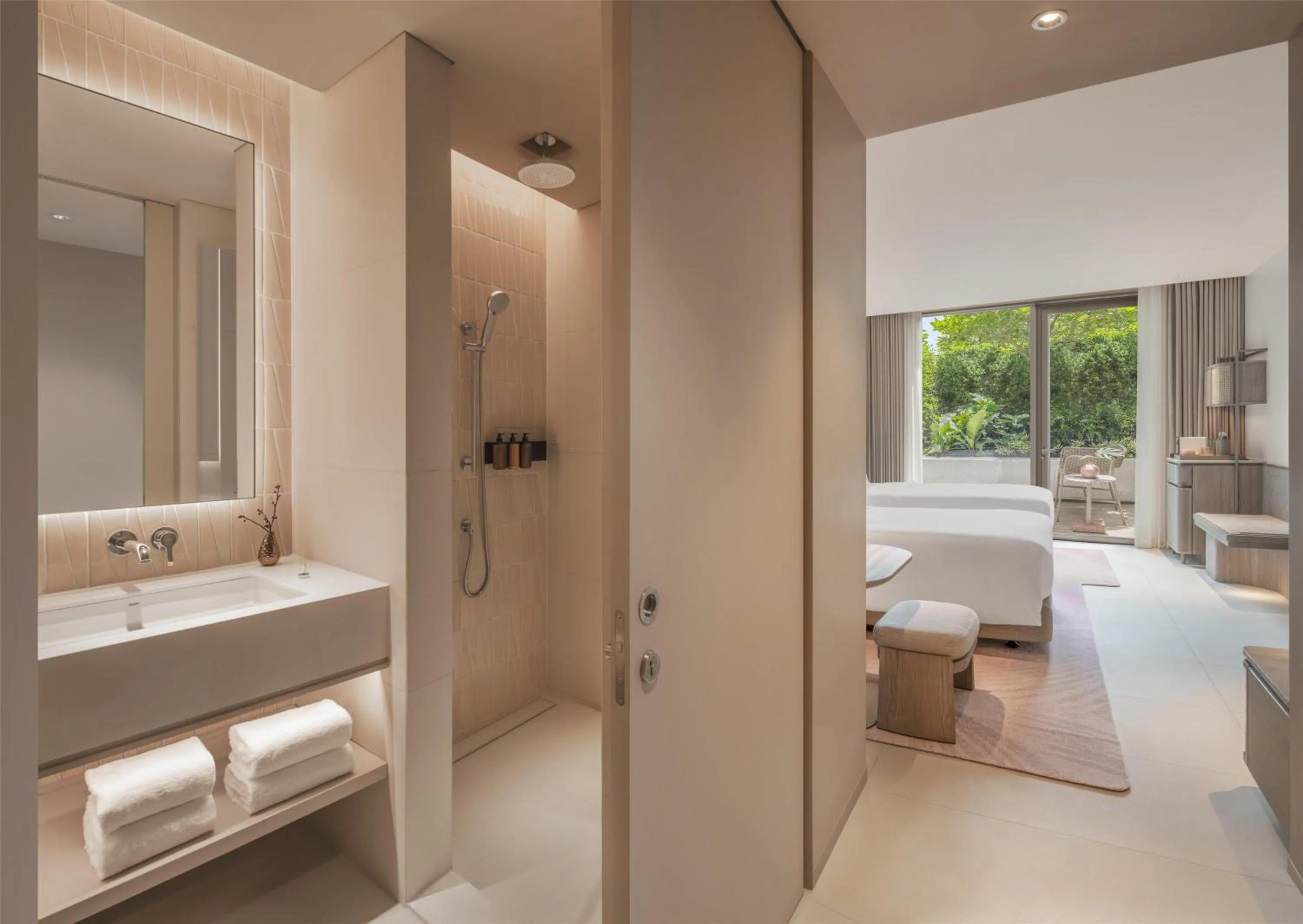 Bathroom, Bed in Kromo Bangkok, Curio Collection By Hilton