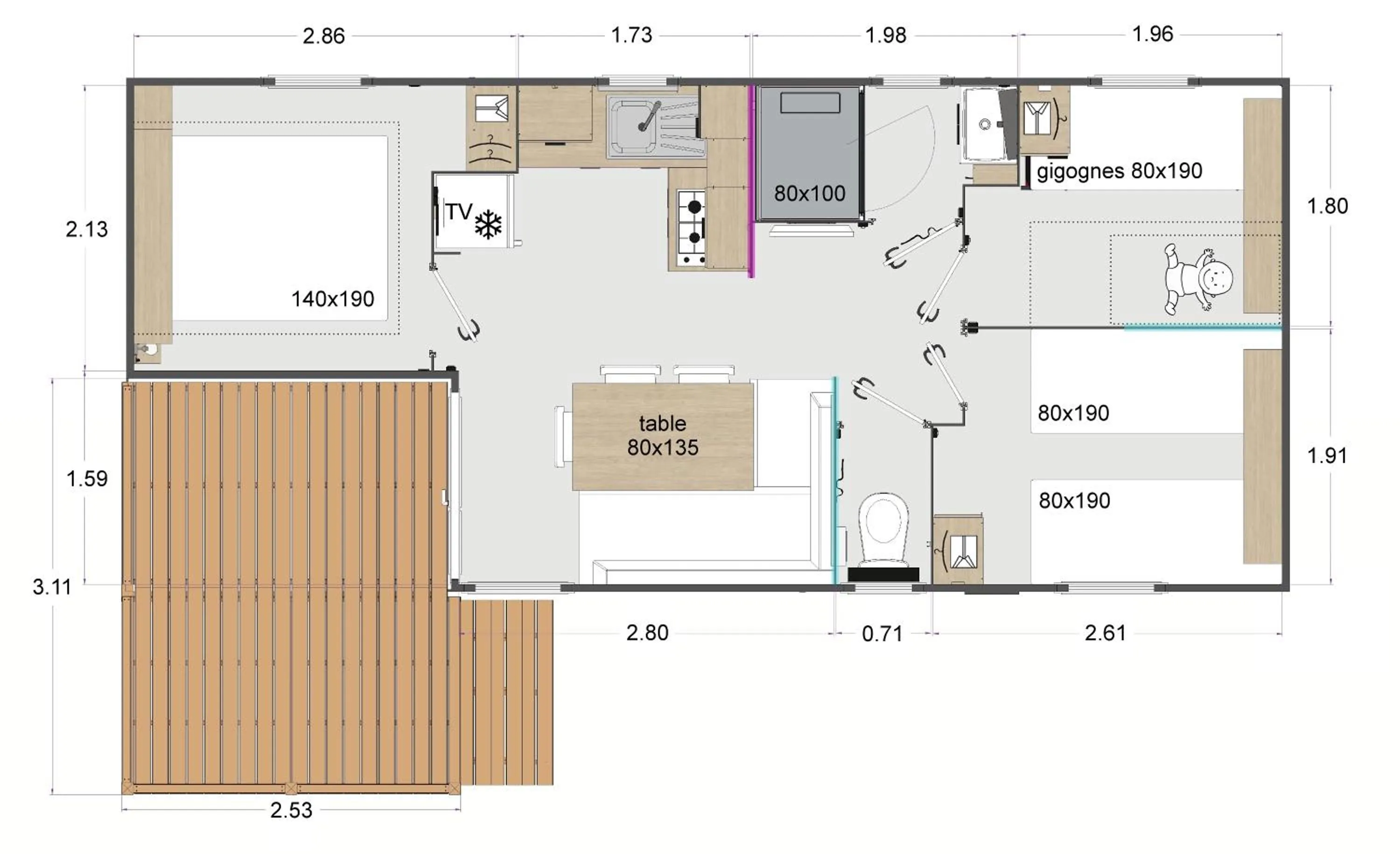Floor plan in Camping Bella Vista