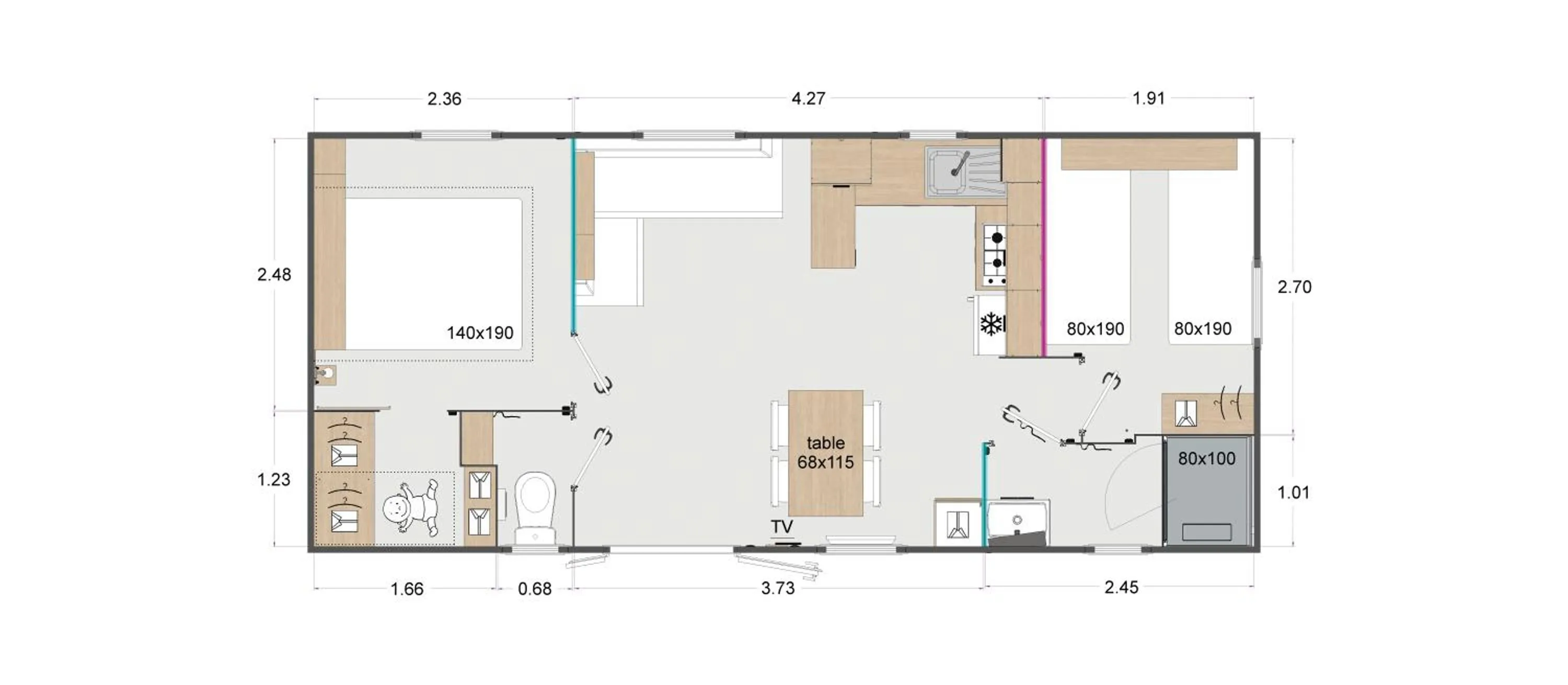 Floor plan in Camping Bella Vista