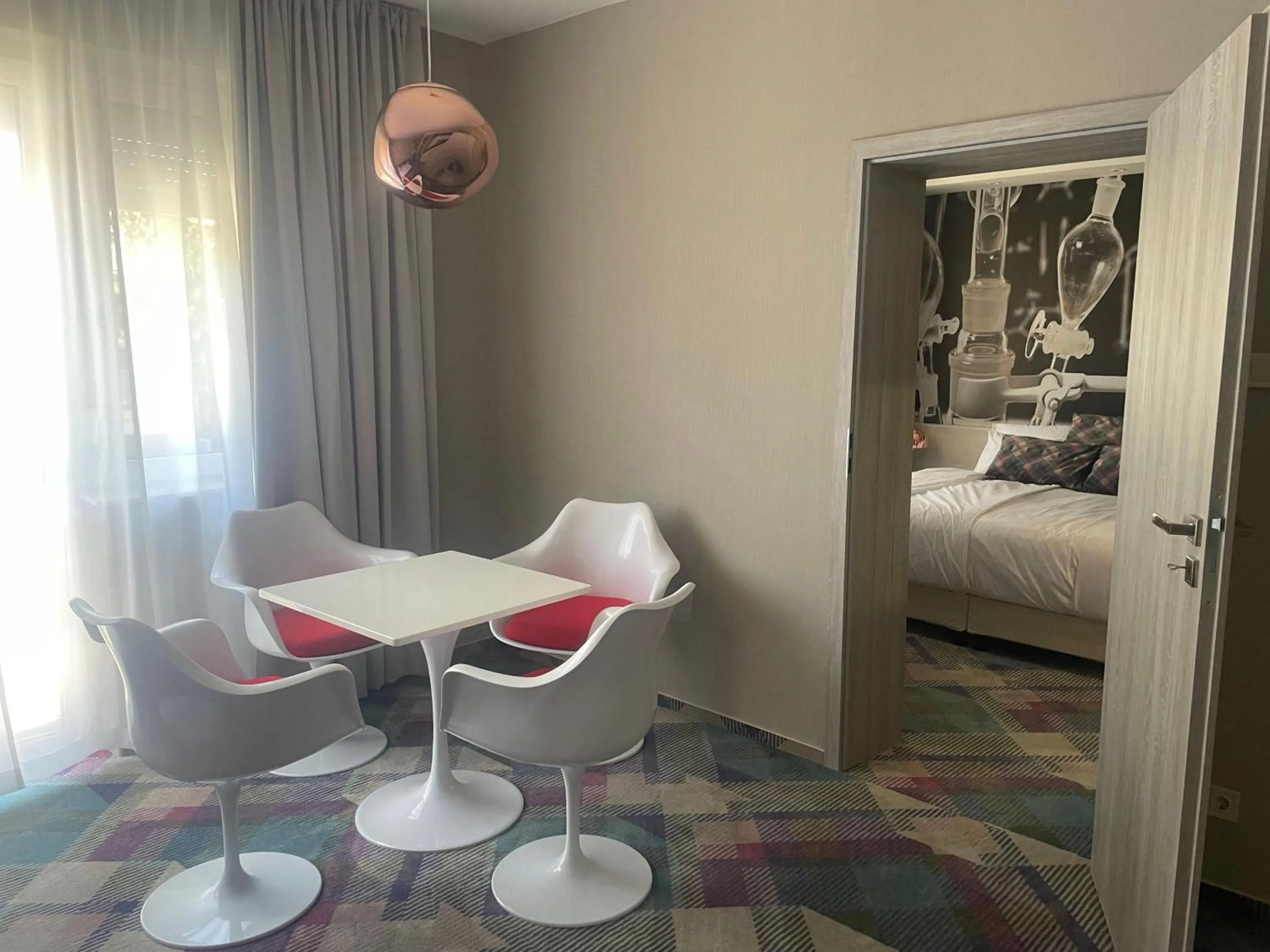 Bed in Science Hotel