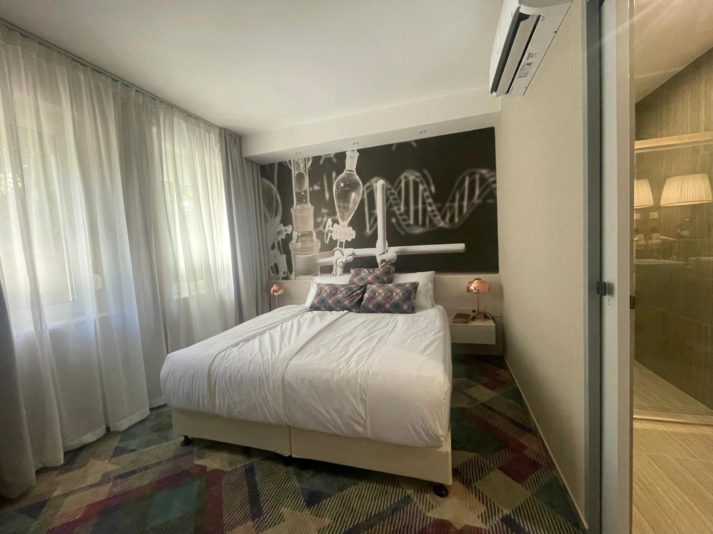 Bed in Science Hotel