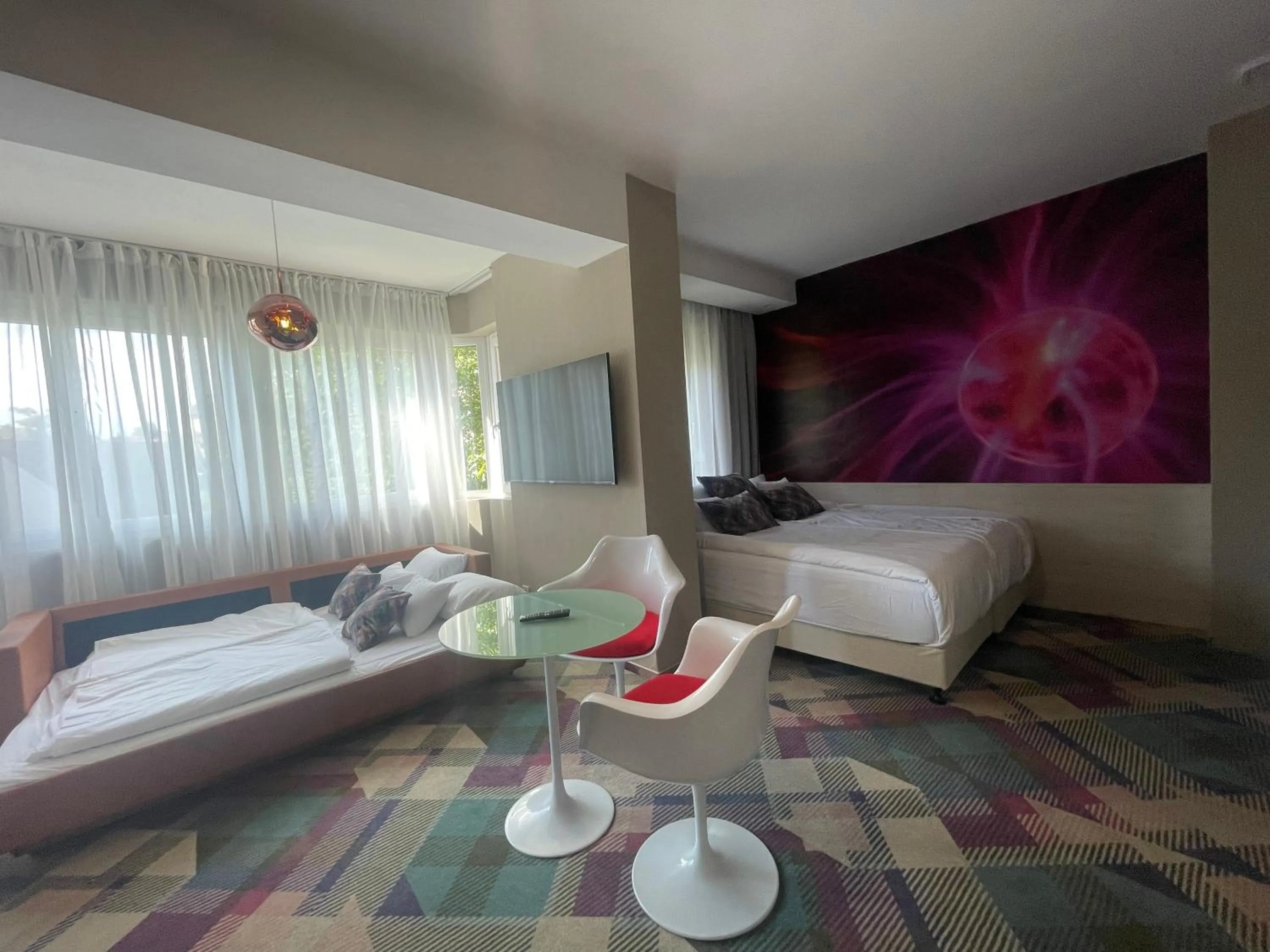 Bed in Science Hotel