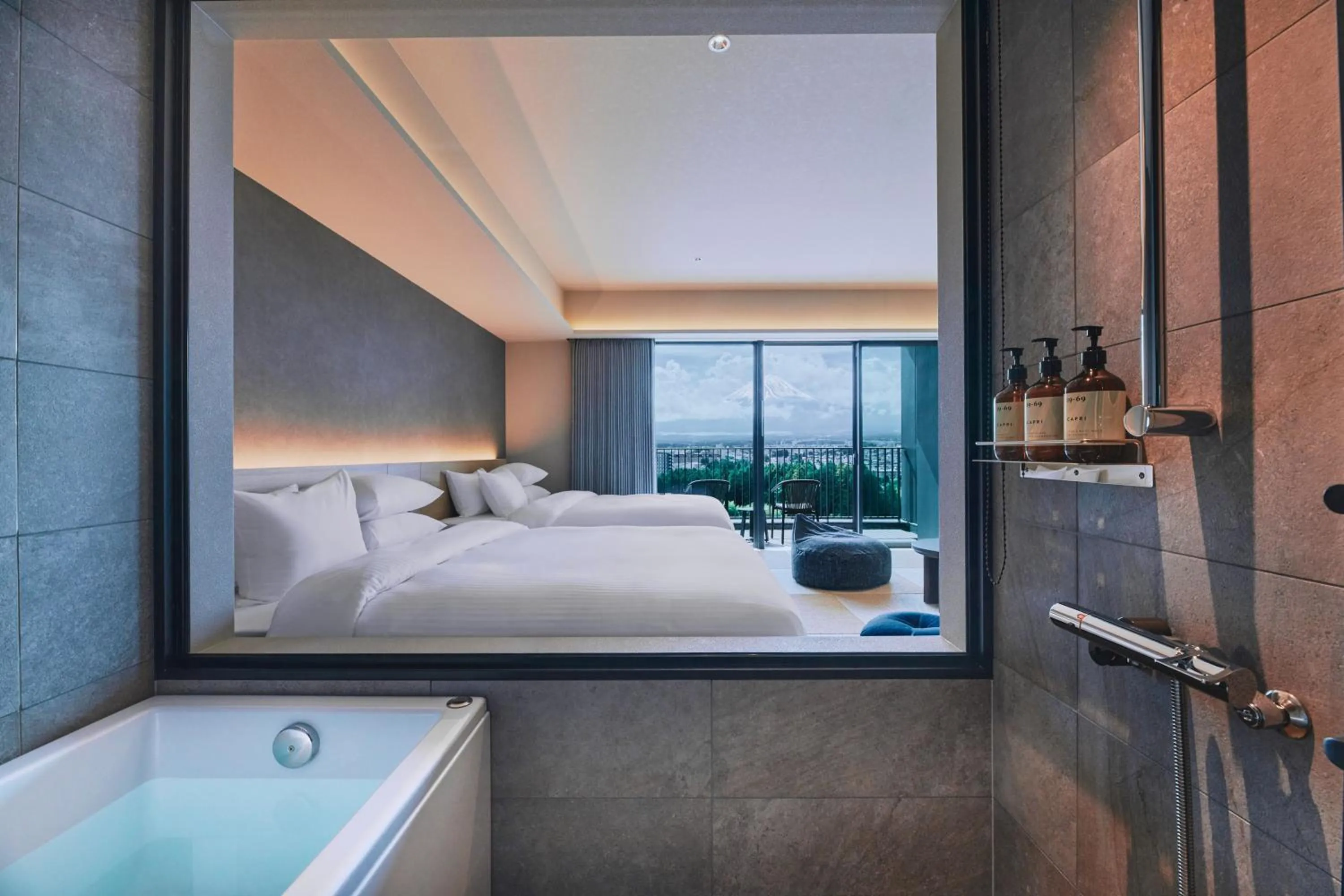 Bathroom, Bed in edit x seven FUJI GOTEMBA