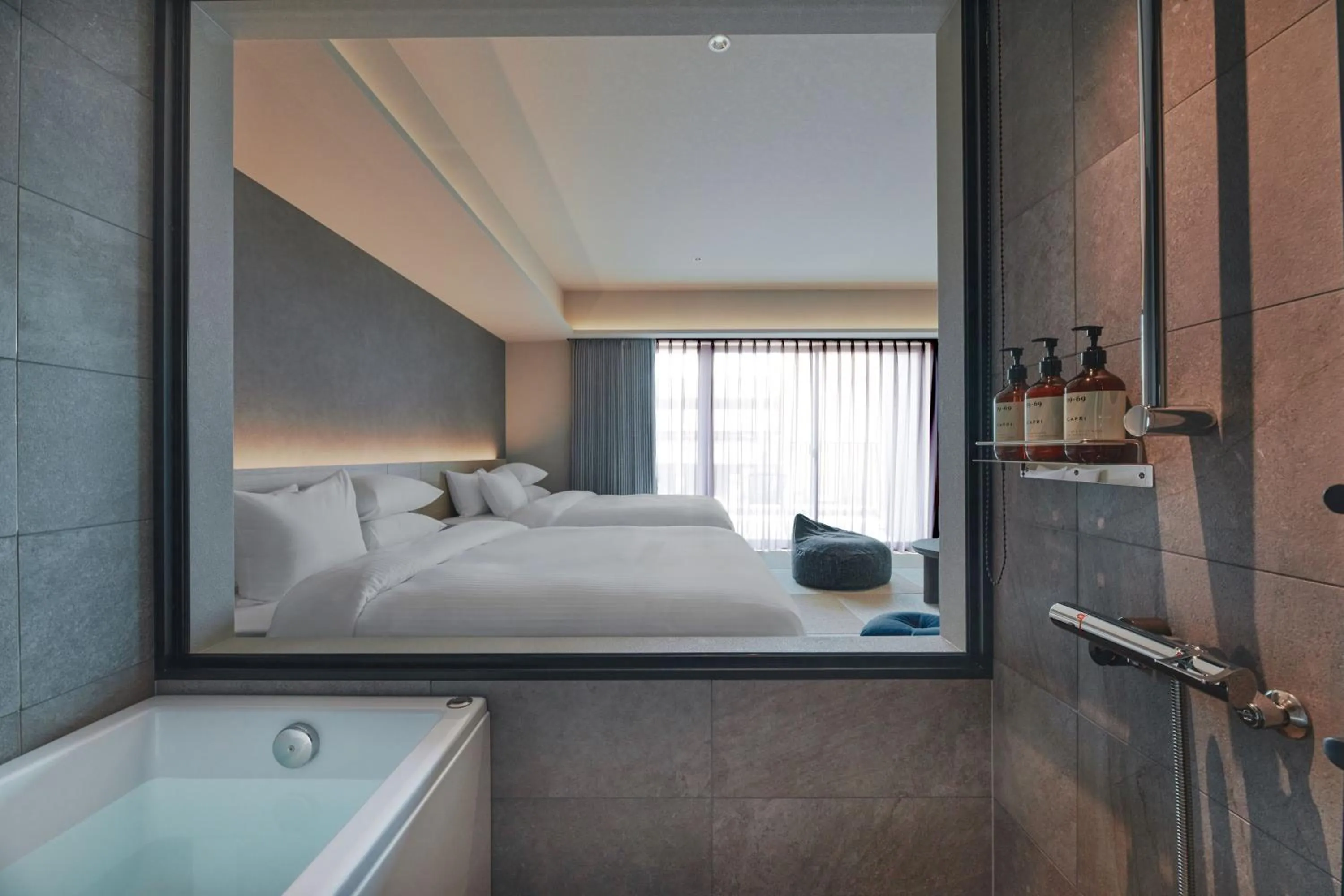 Bathroom, Bed in edit x seven FUJI GOTEMBA