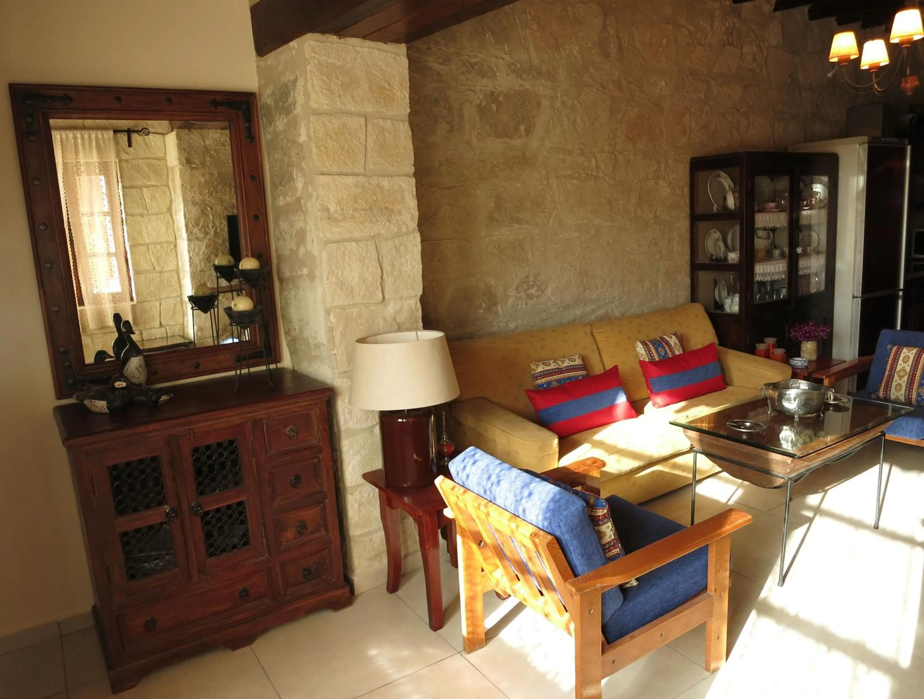 Seating area in Simona Stone House