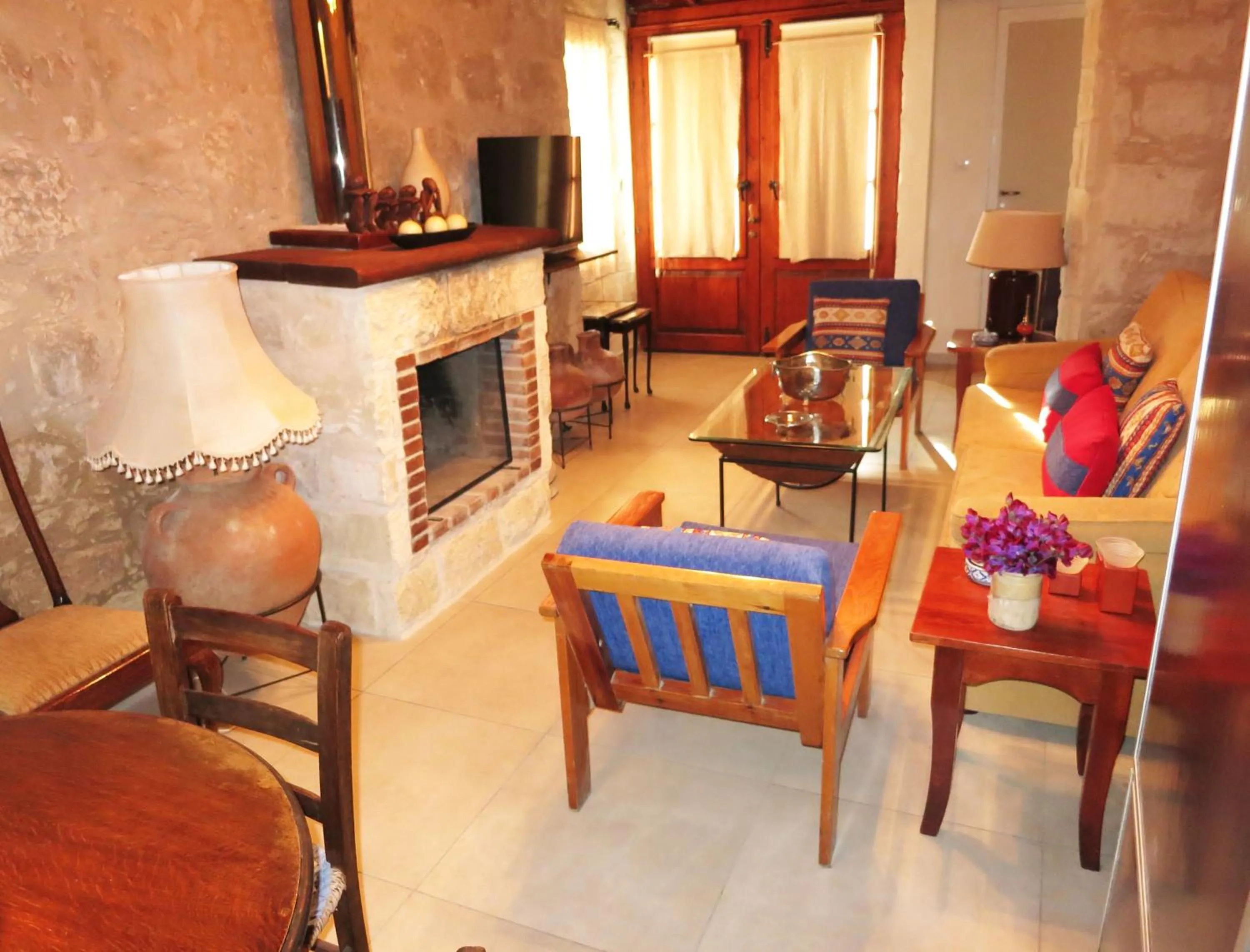 Seating area in Simona Stone House