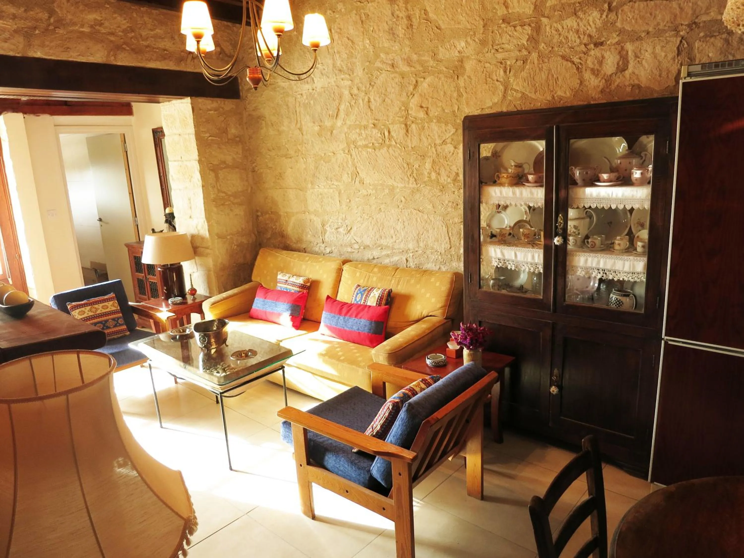 Seating area in Simona Stone House