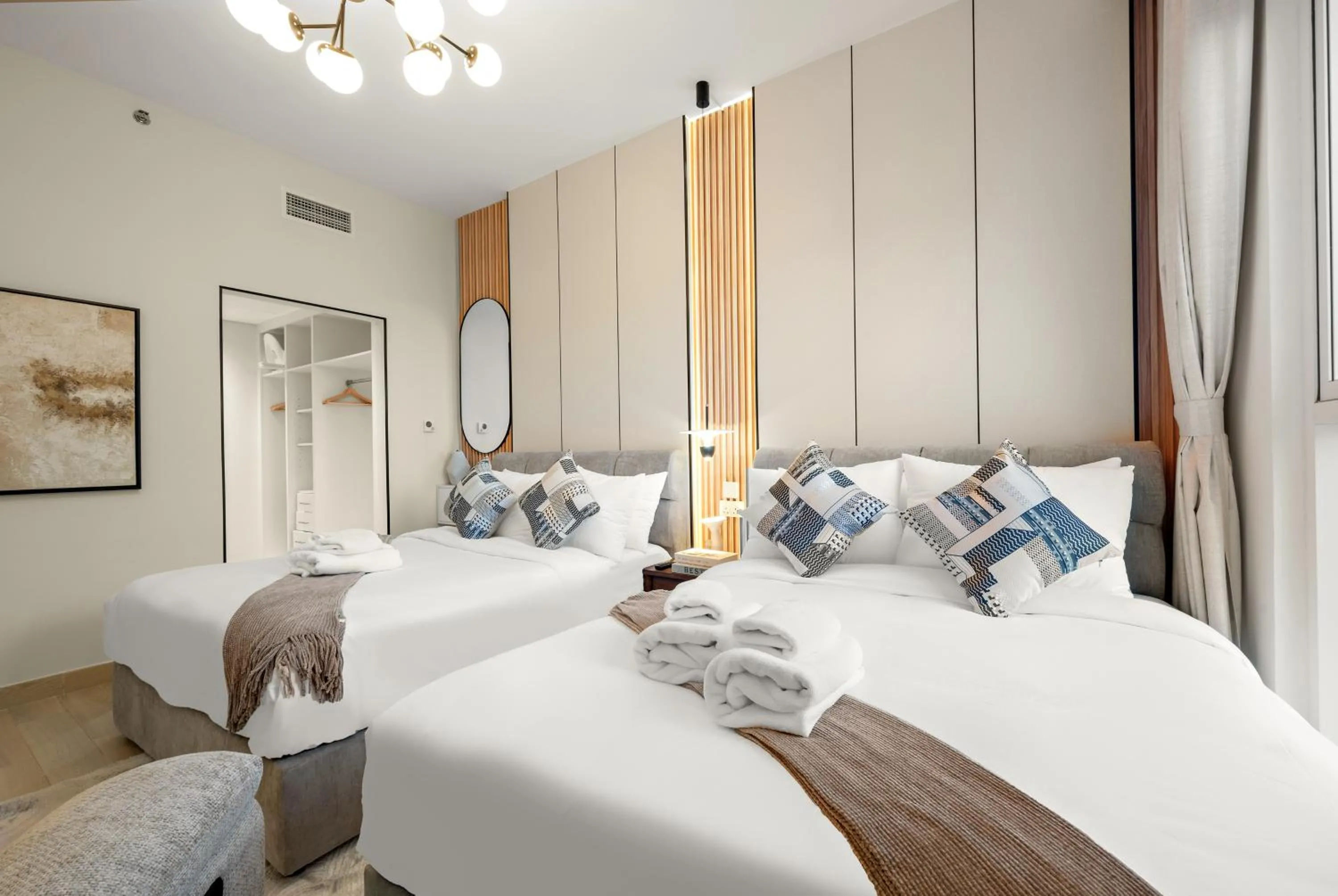 Bedroom, Bed in Desert Key - Perfectly Located Yas Island Premier Apts