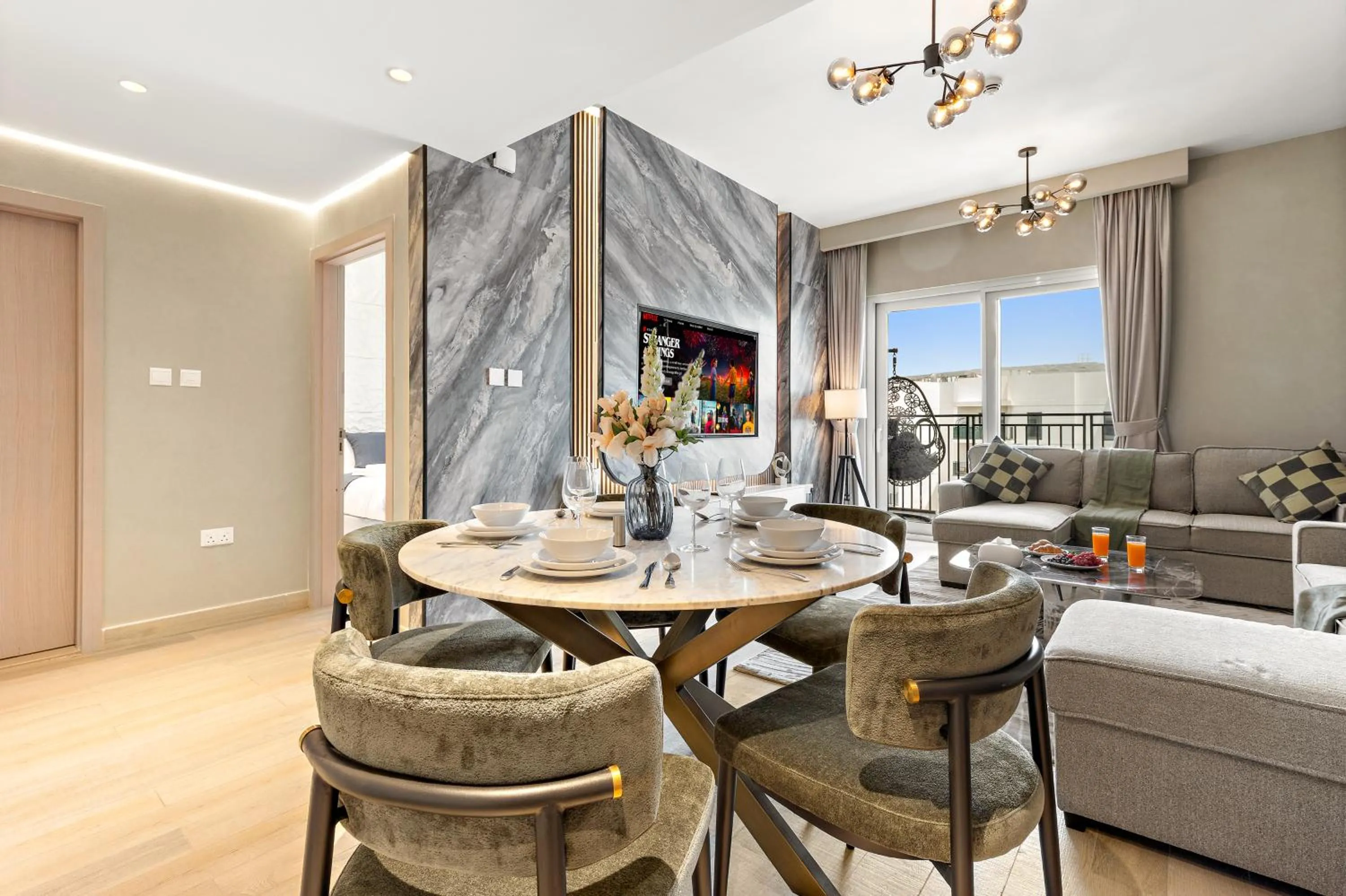 Living room in Desert Key - Perfectly Located Yas Island Premier Apts