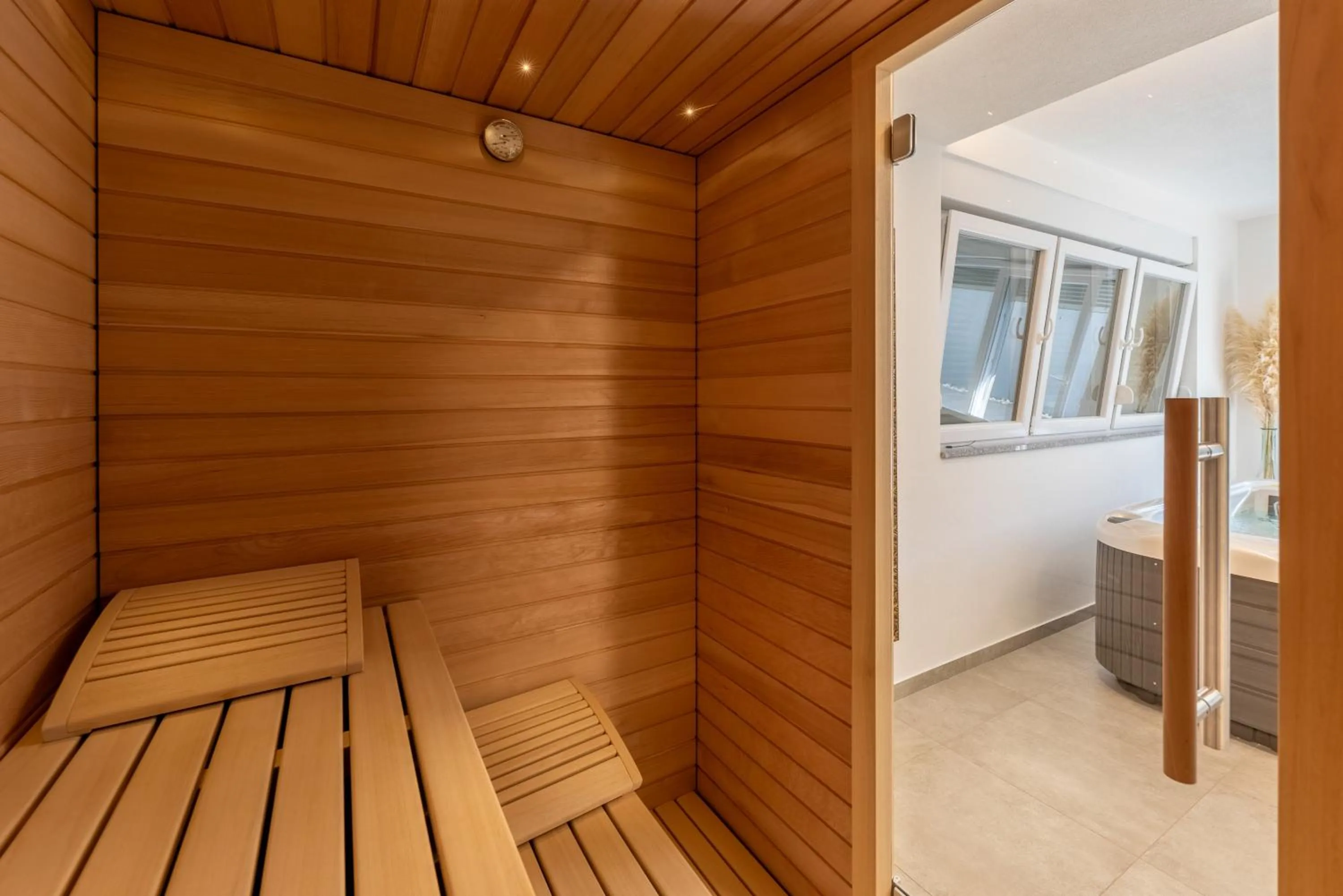 Sauna in Aparthotel Plat