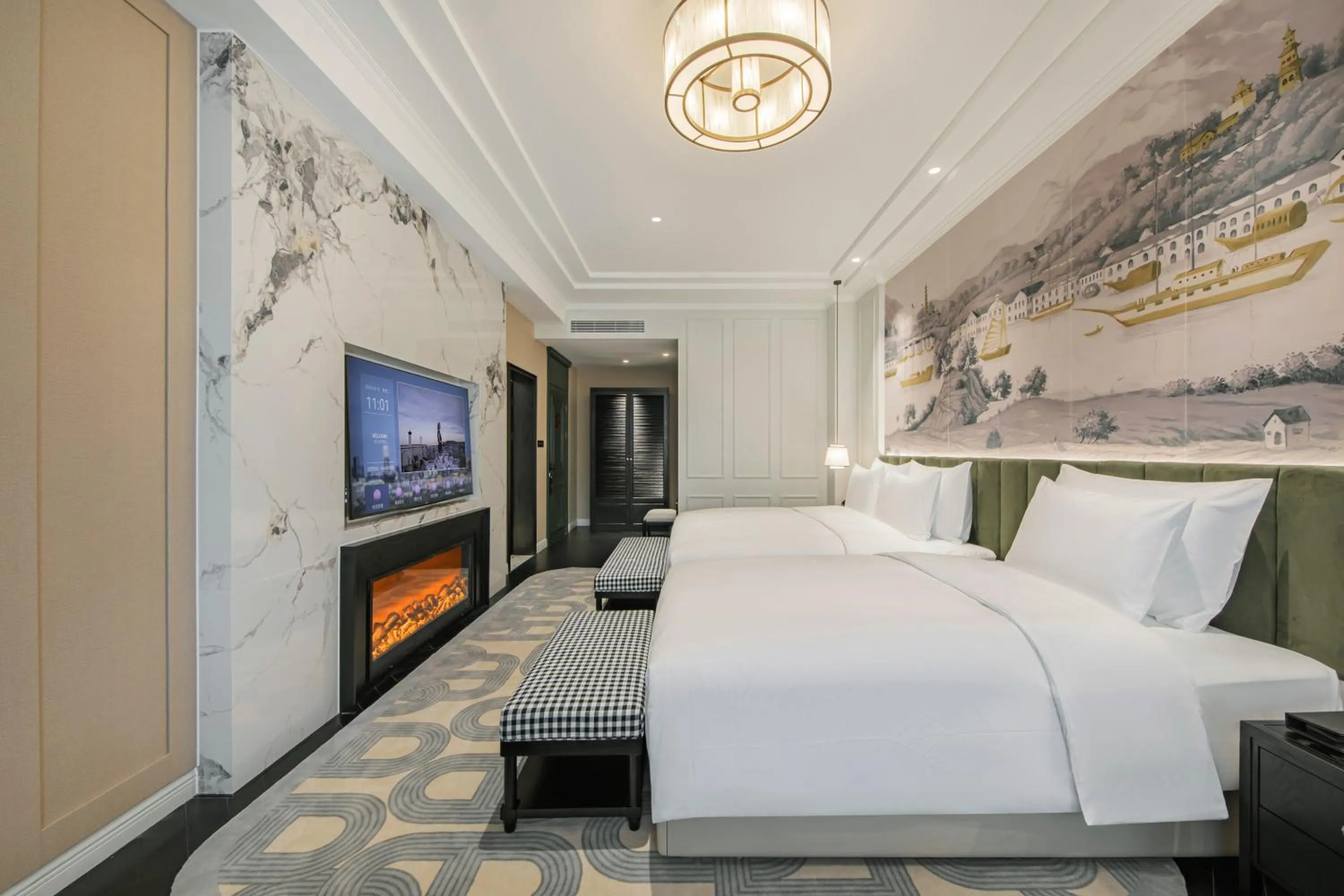Photo of the whole room, Bed in CHONGQING MANQUE MANSION