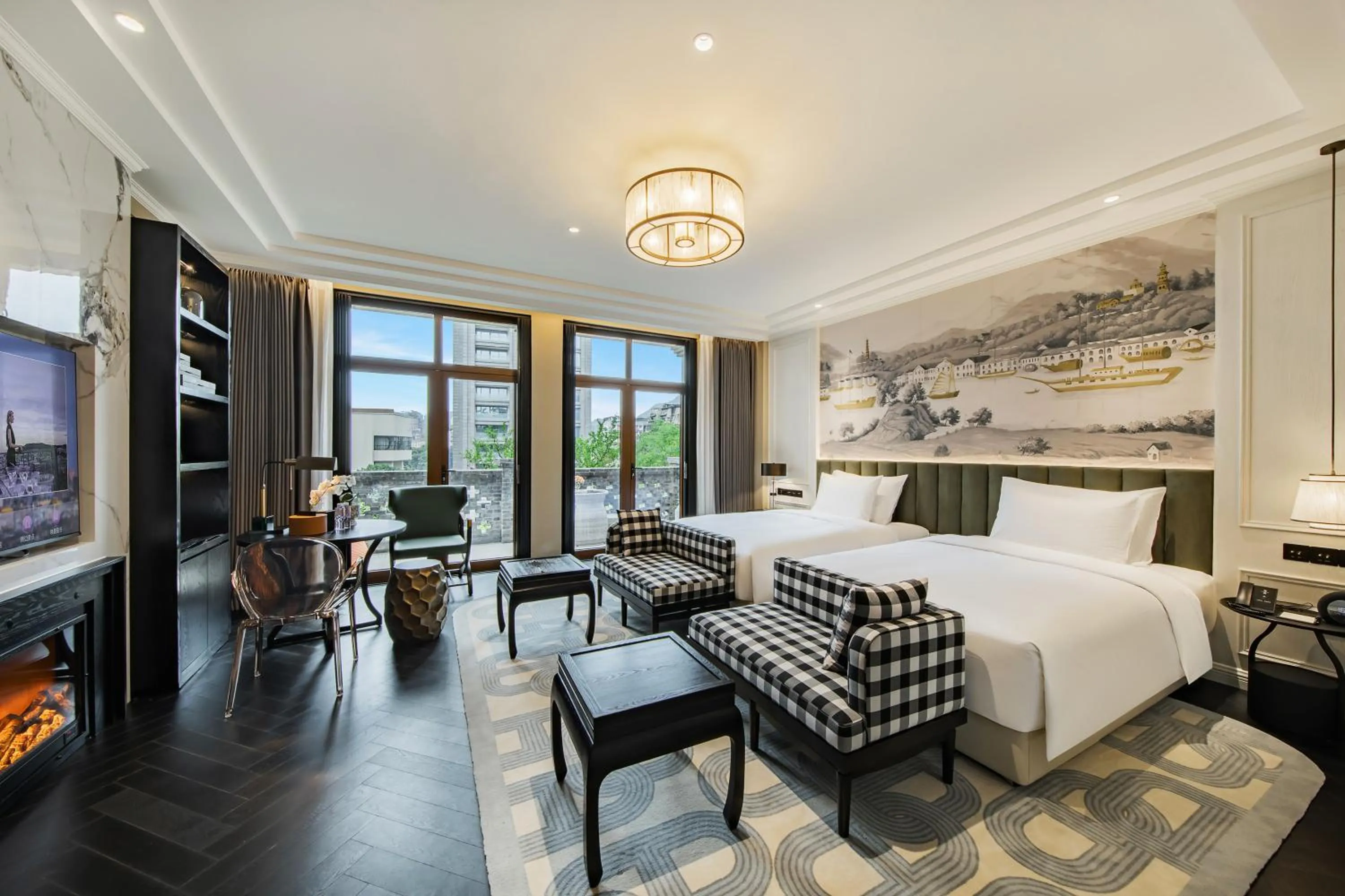 Photo of the whole room, Bed in CHONGQING MANQUE MANSION