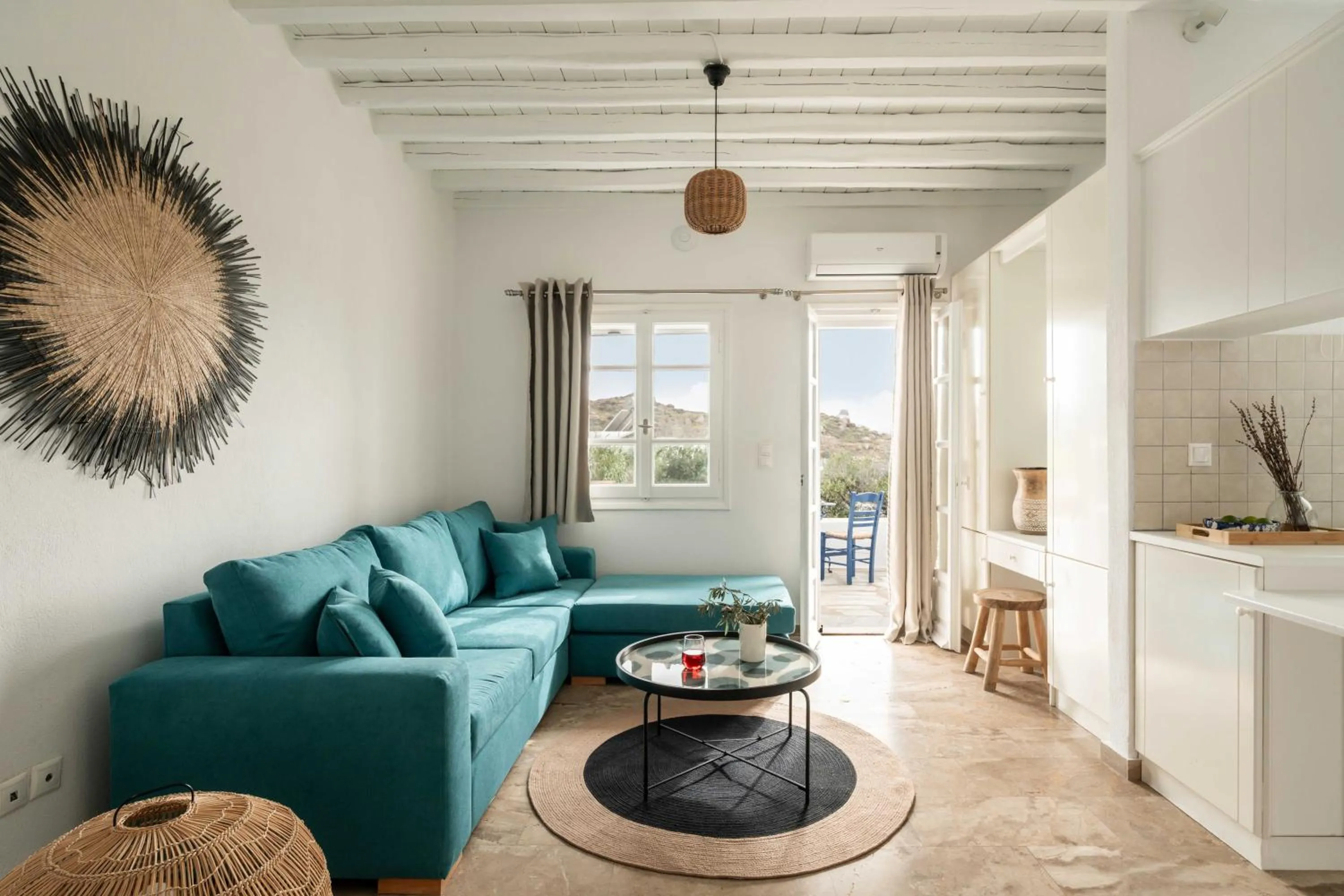 Living room in Tagoo Studios Mykonos