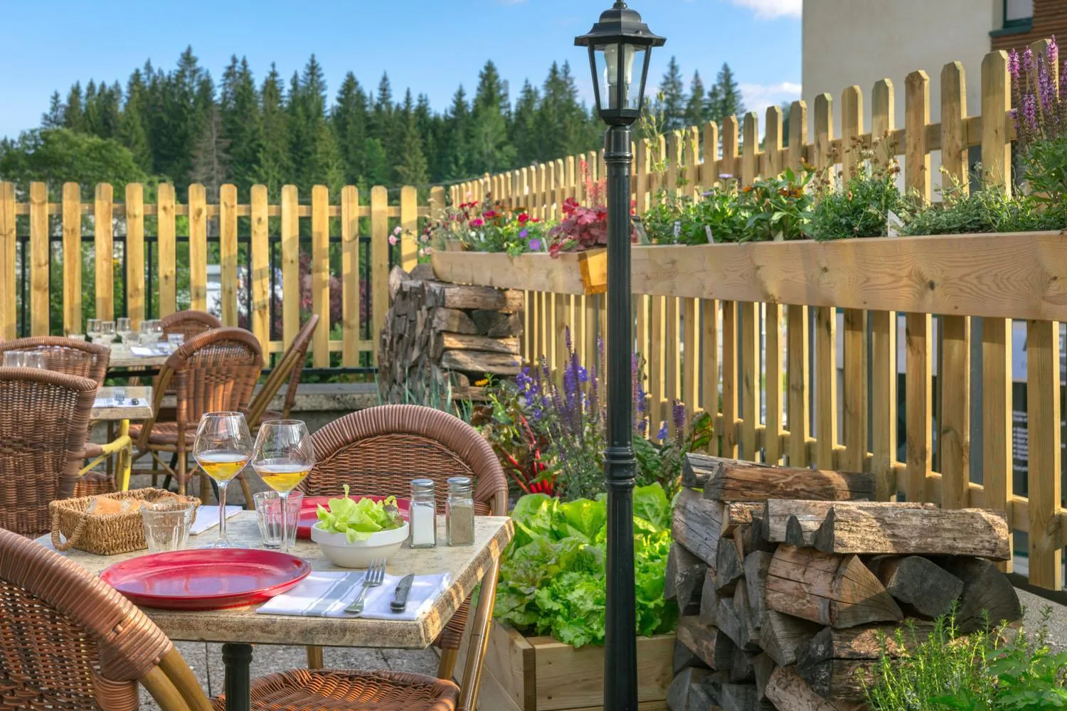 Balcony/Terrace in Hôtel Restaurant La Ferme