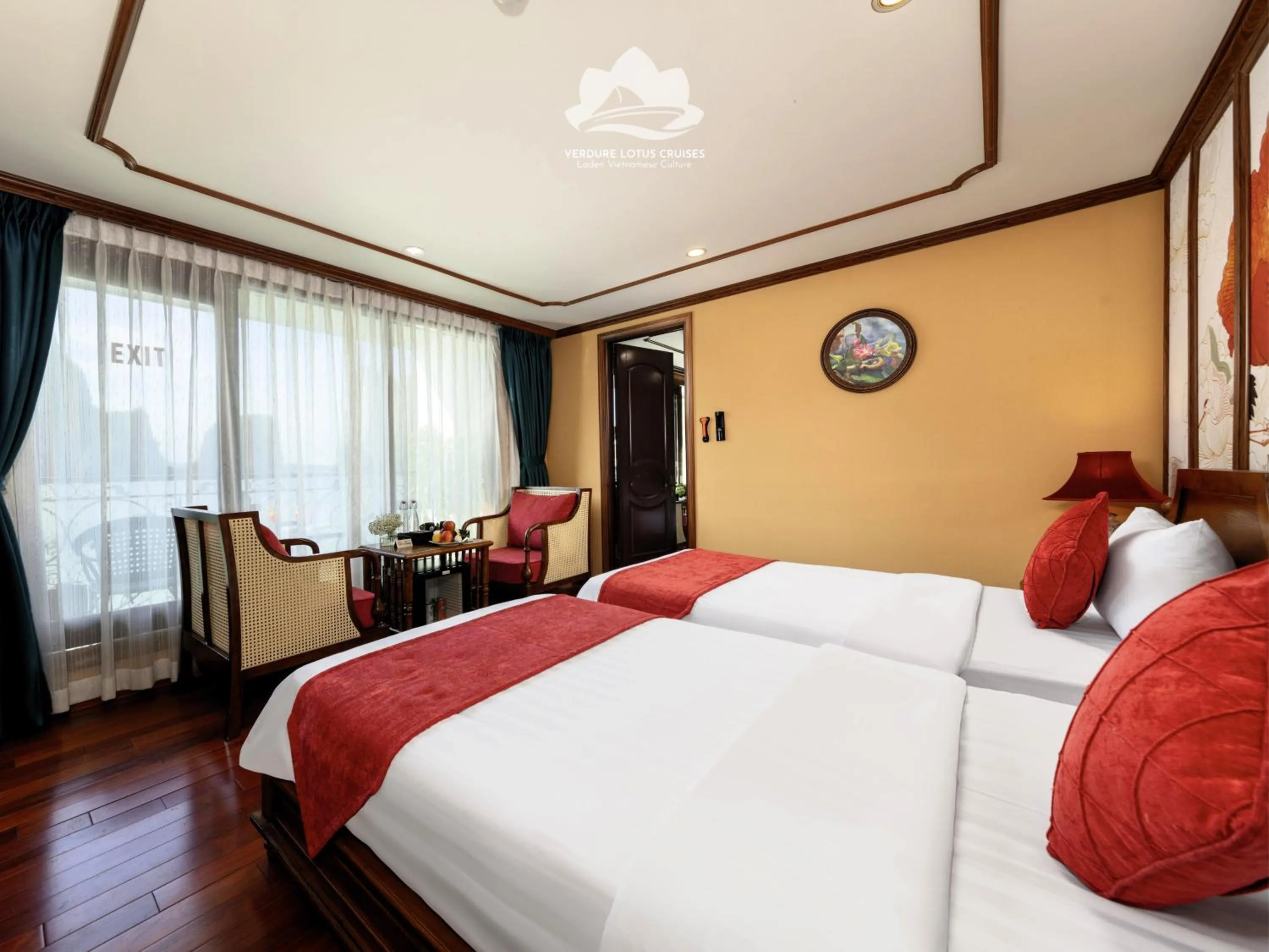Bed in Verdure Lotus Grandeur Cruise on Ha Long Bay