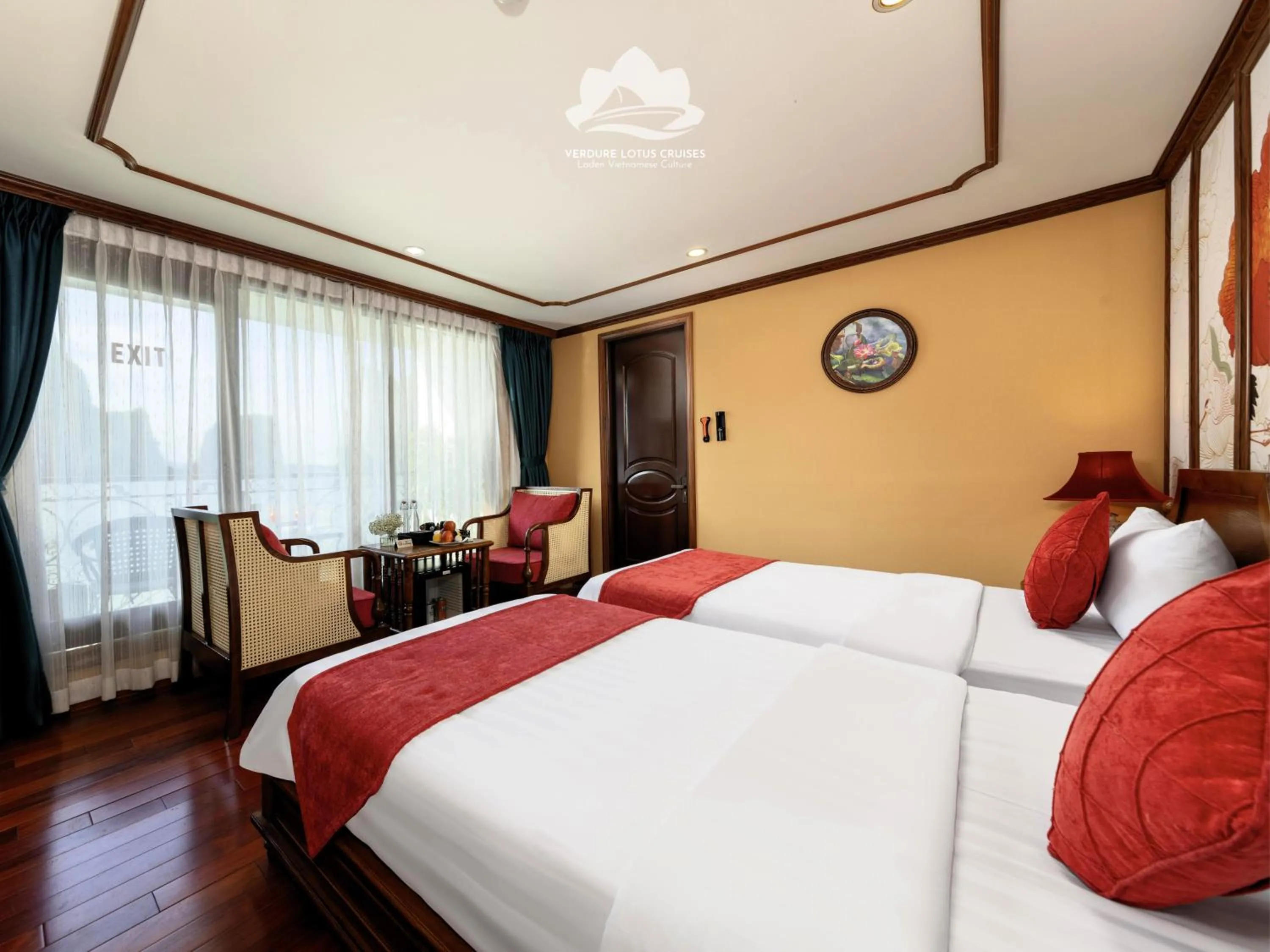 Bed in Verdure Lotus Grandeur Cruise on Ha Long Bay