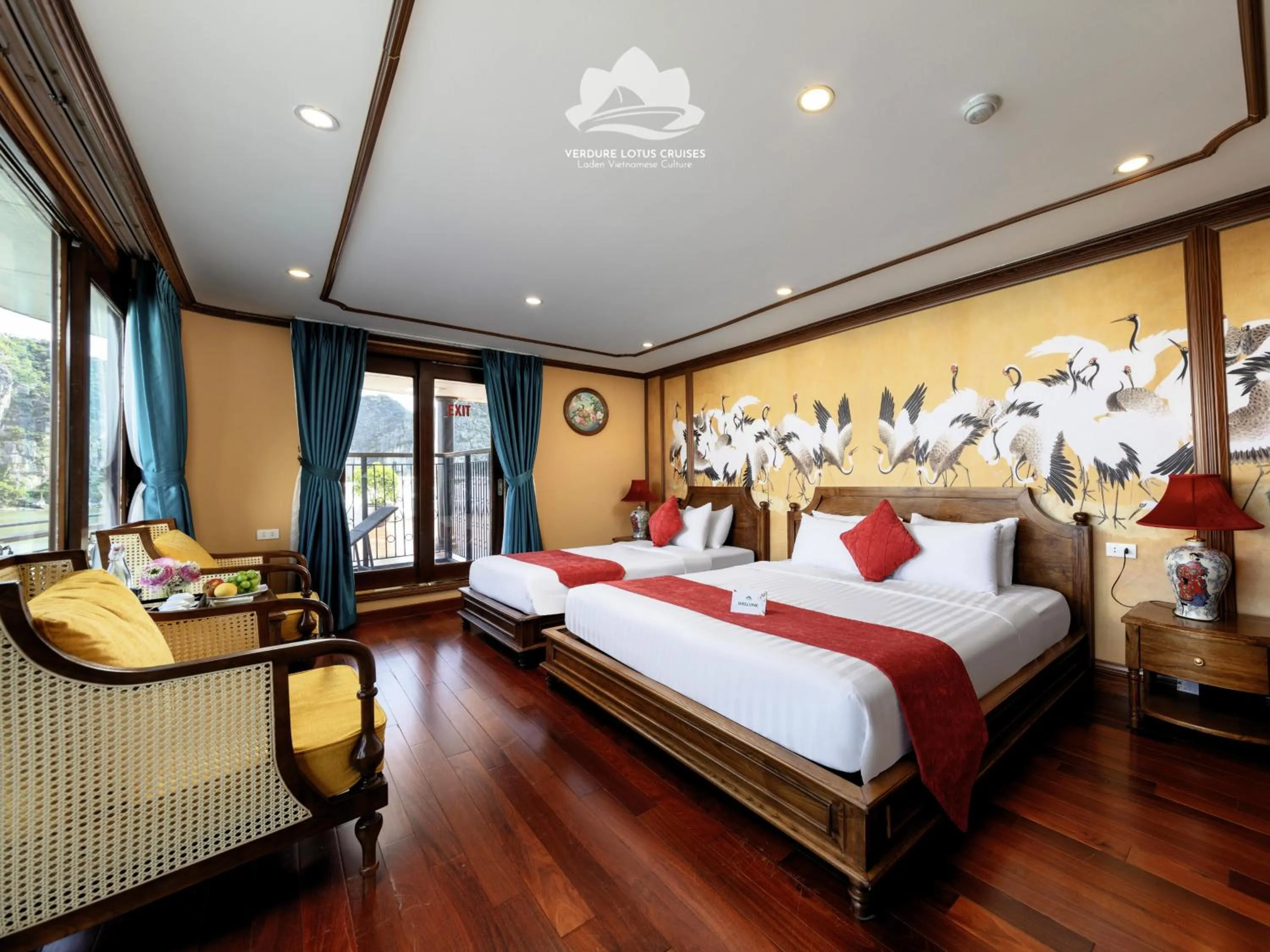 Bed in Verdure Lotus Grandeur Cruise on Ha Long Bay