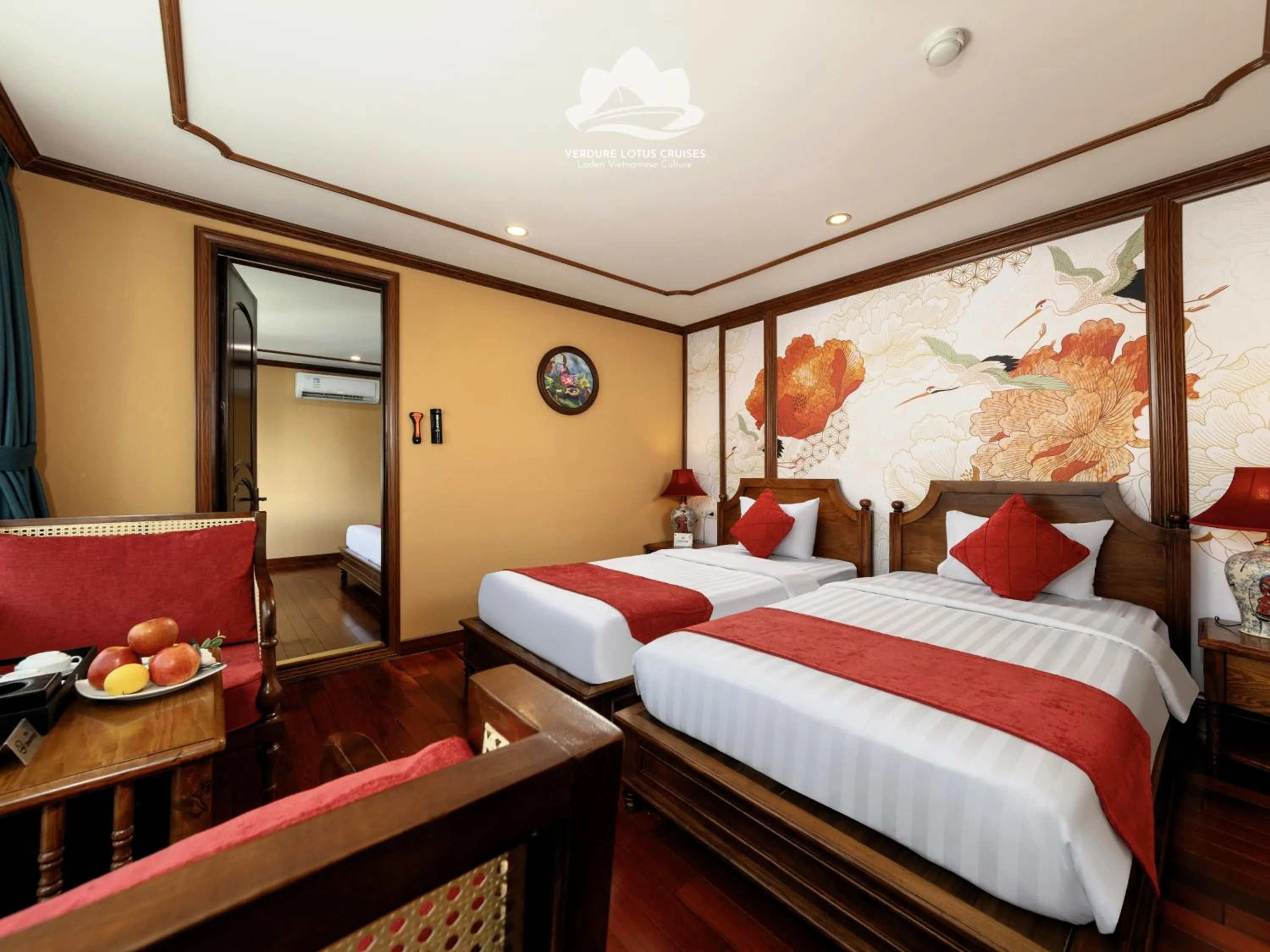 Bed in Verdure Lotus Grandeur Cruise on Ha Long Bay