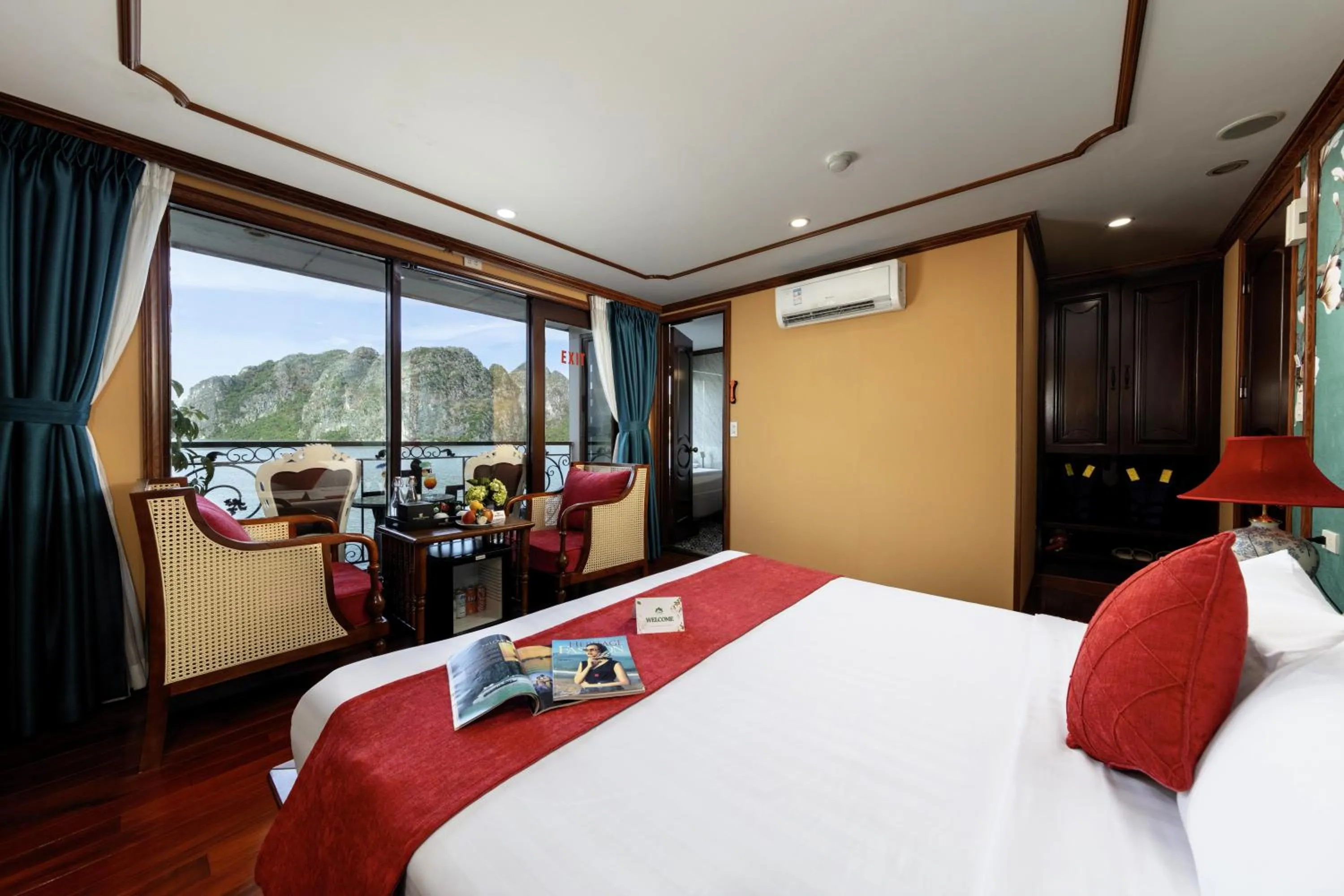 furniture, Bed in Verdure Lotus Grandeur Cruise on Ha Long Bay