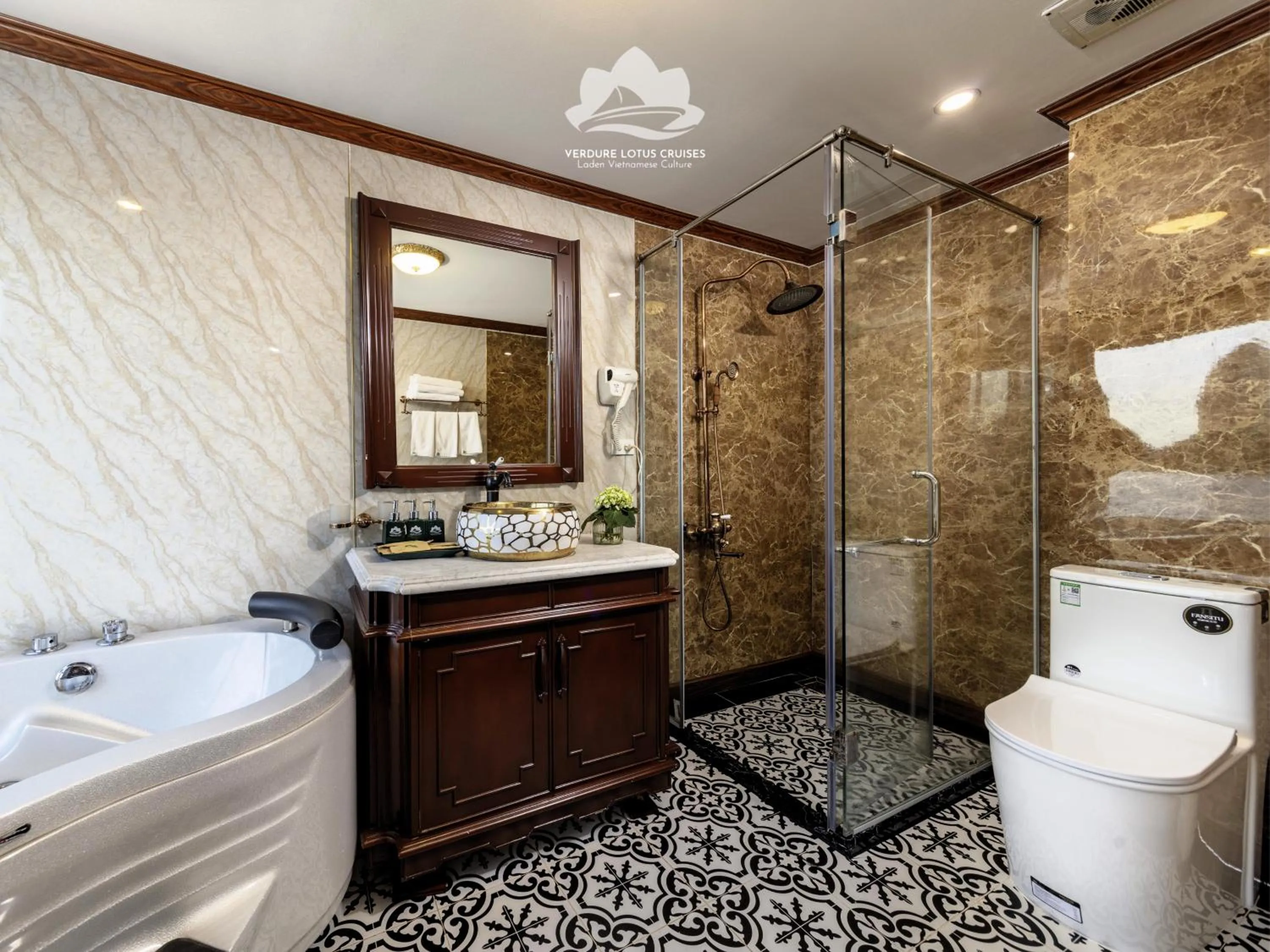 Shower in Verdure Lotus Grandeur Cruise on Ha Long Bay